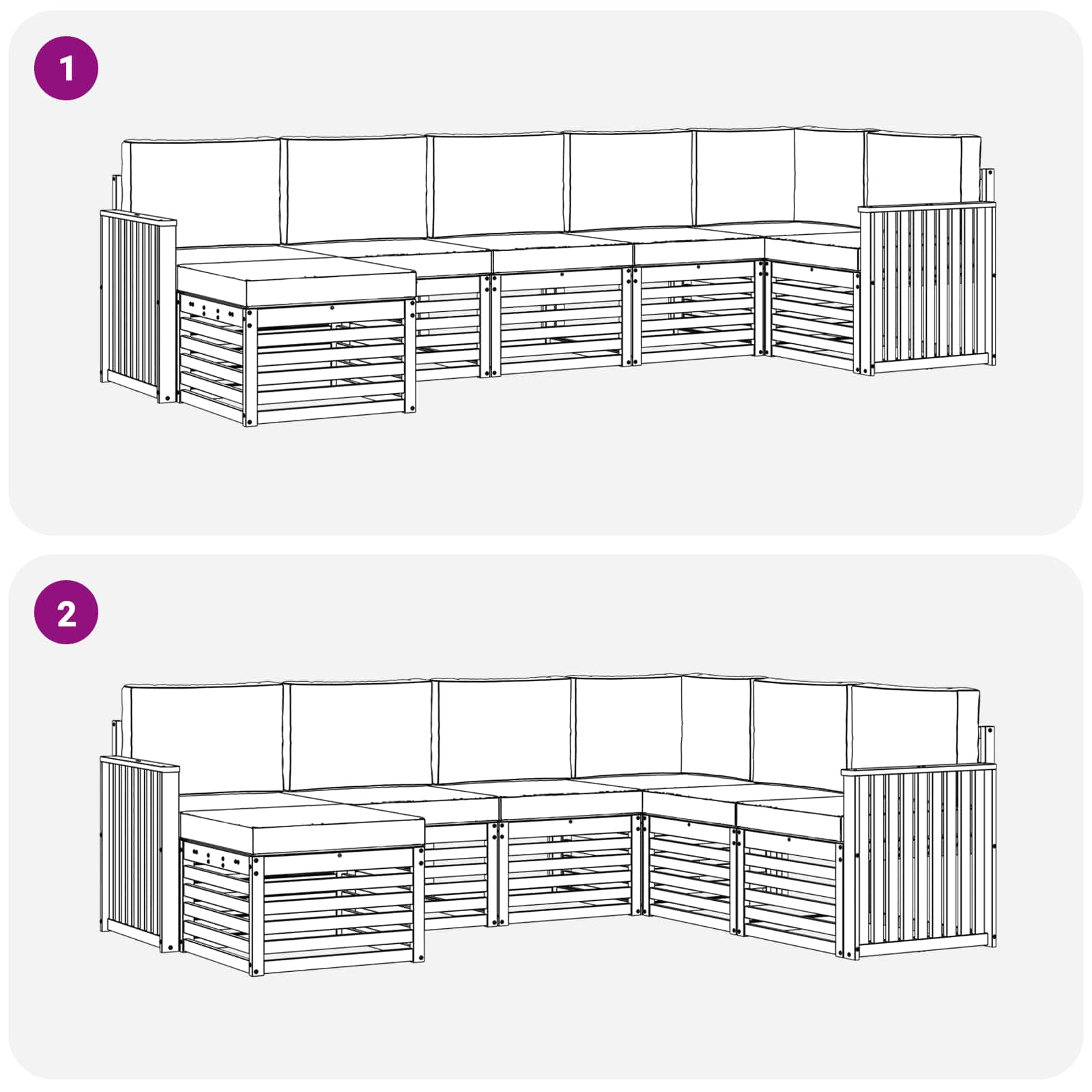 Set vanjskih sofa 7 pcs Bijela i antracit
