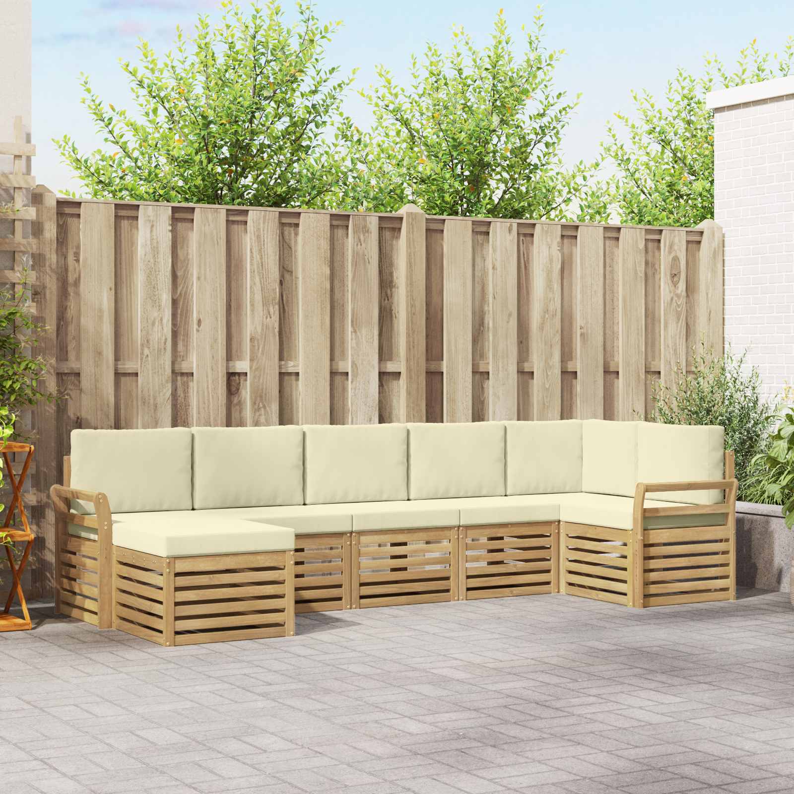 Set vanjskih sofa 7 pcs Bijela i krem