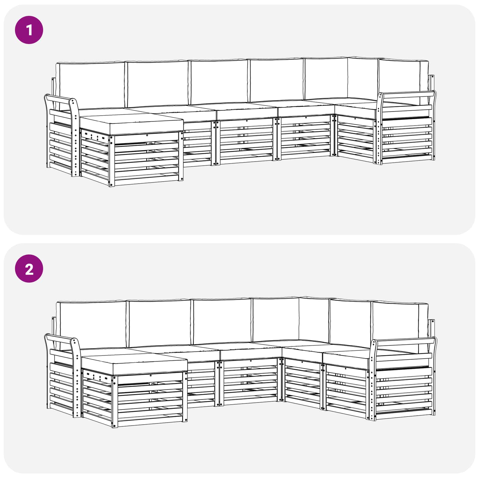 Set vanjskih sofa 7 pcs Bijela i krem