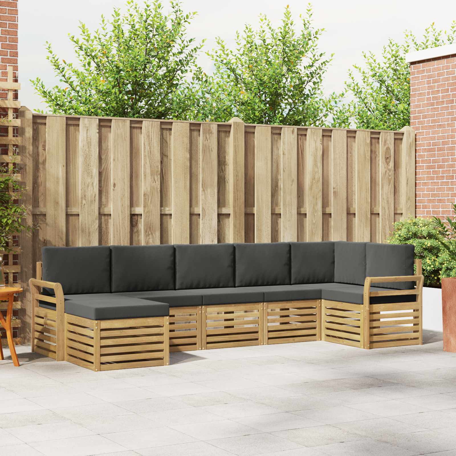 Set vanjskih sofa 7 pcs Bijela i antracit