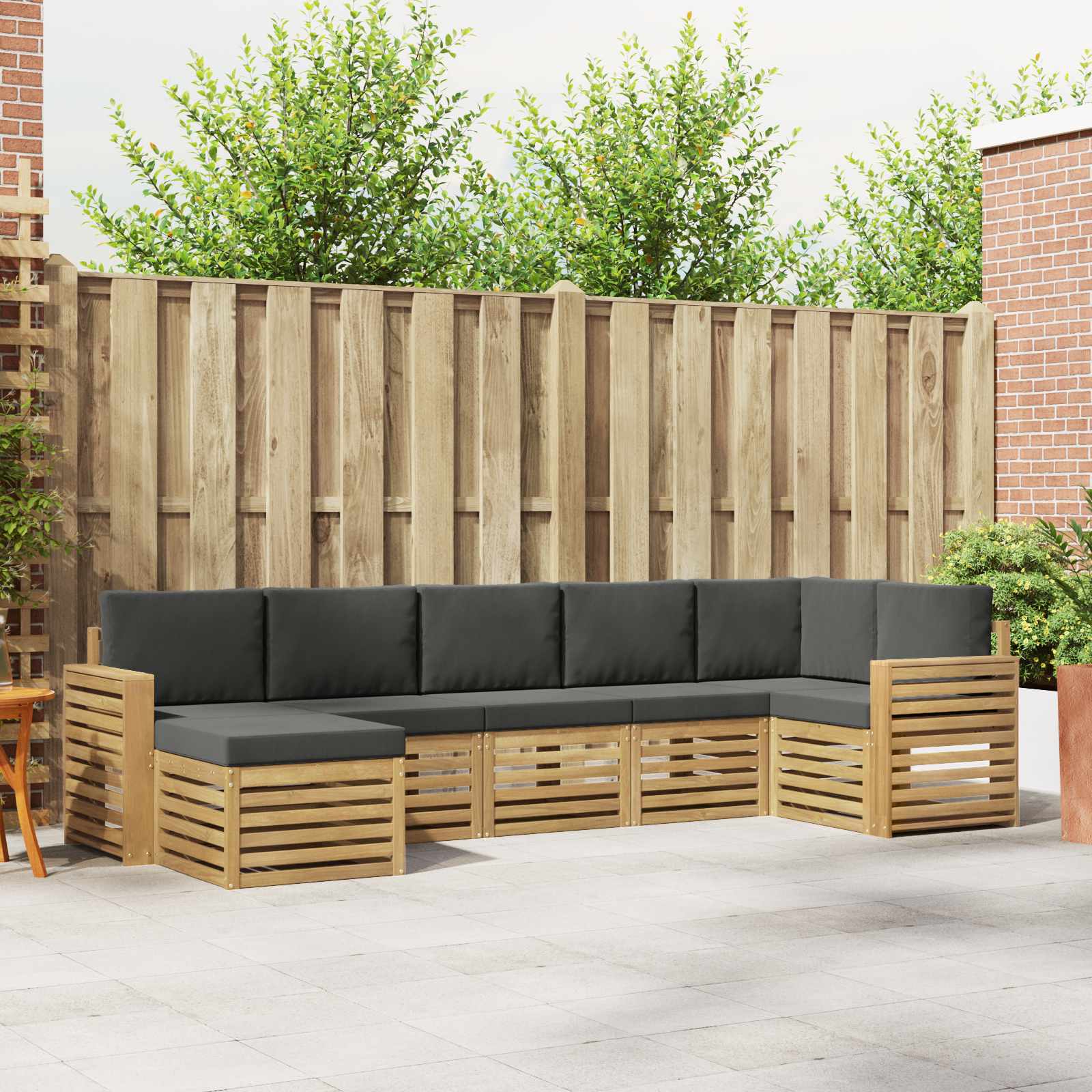 Set vanjskih sofa 7 pcs Bijela i antracit