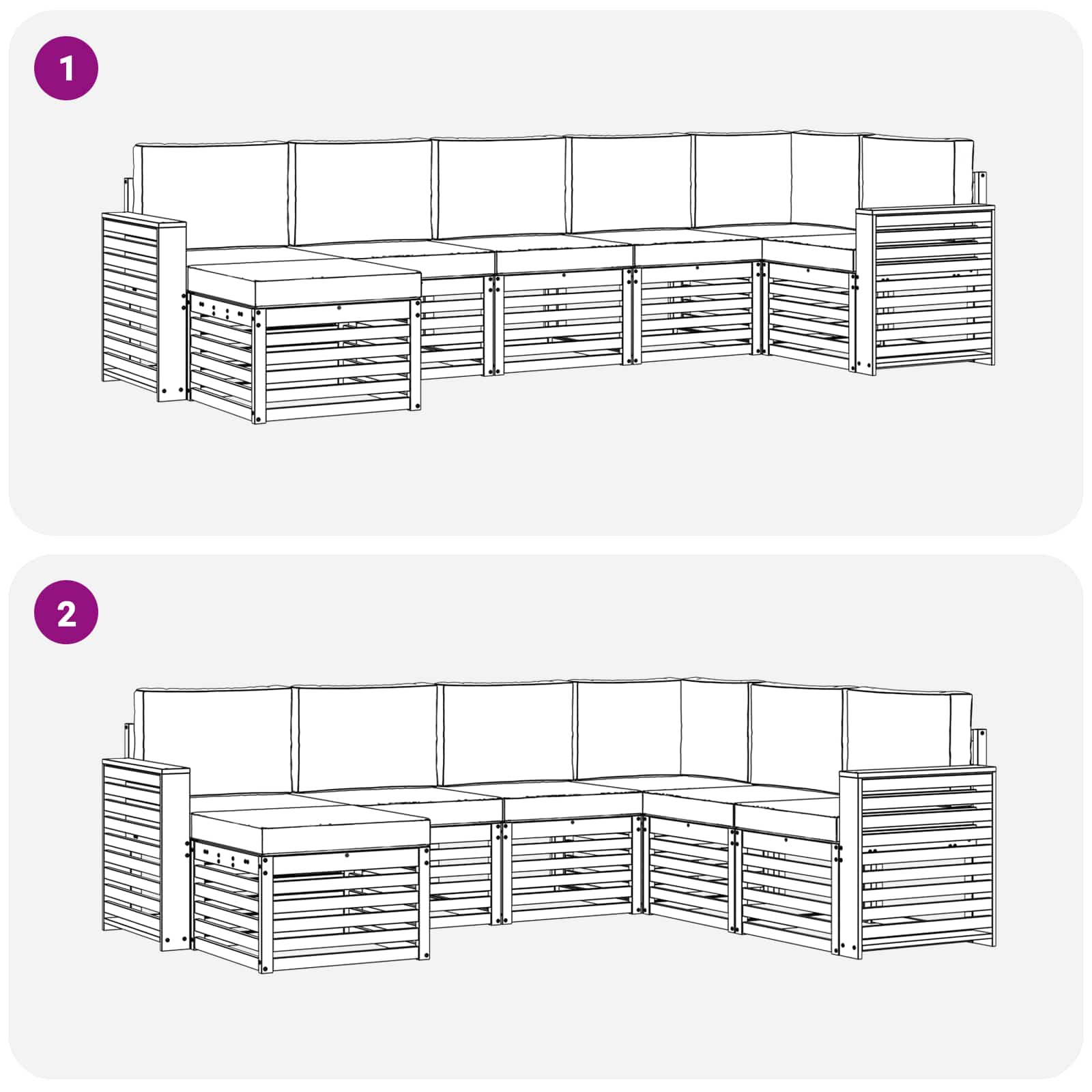 Set vanjskih sofa 7 pcs Bijela i antracit
