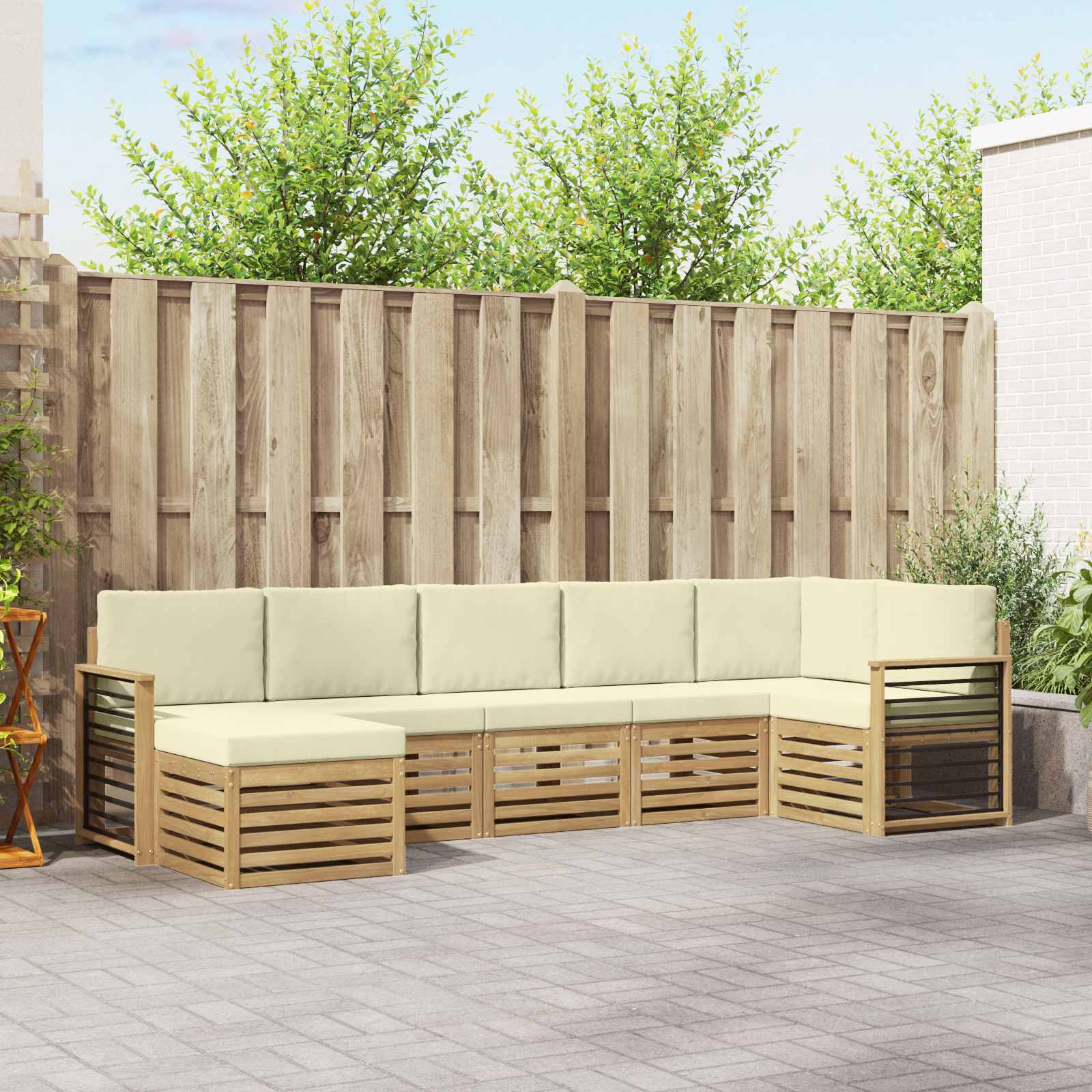 Set vanjskih sofa 7 pcs Bijela i krem