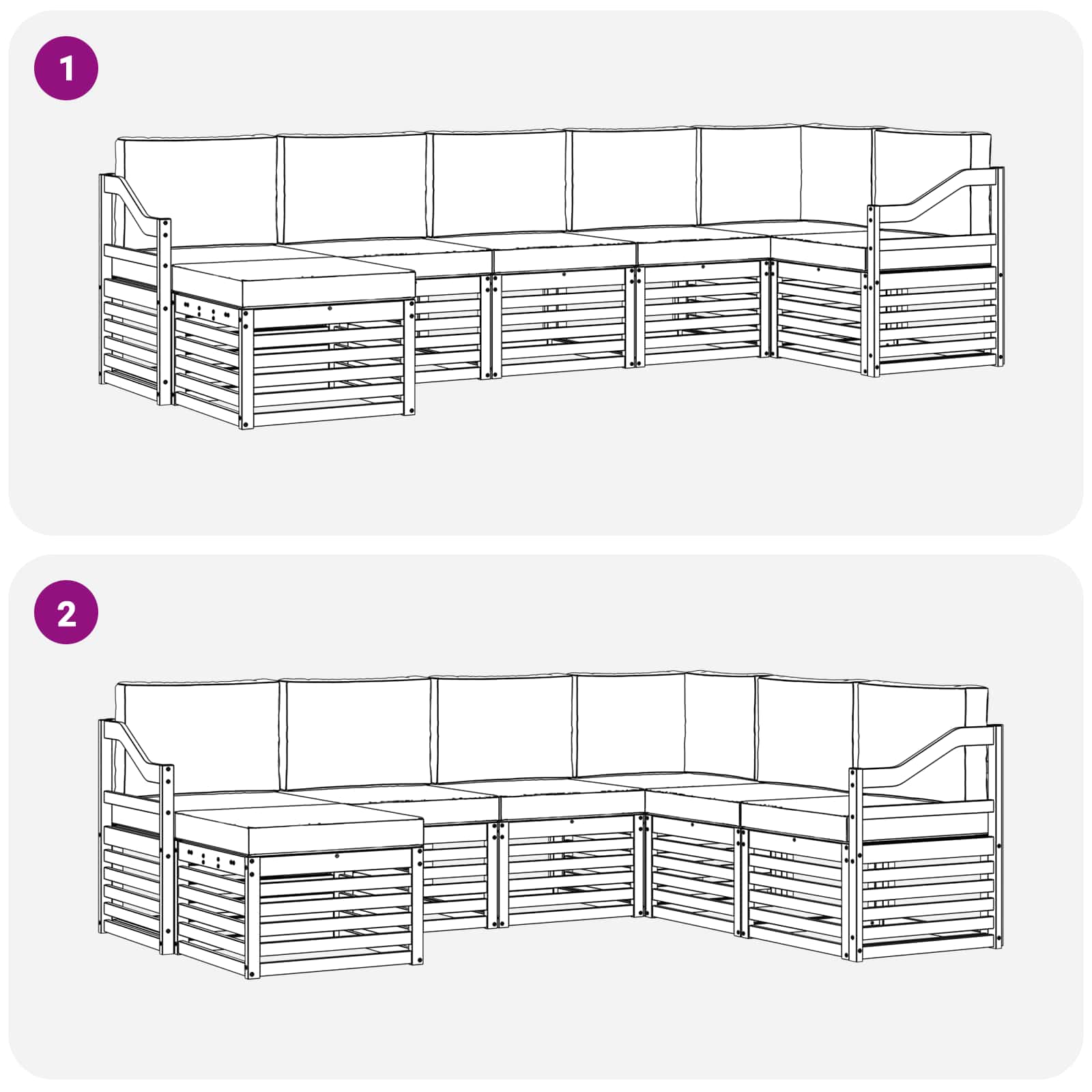 Set vanjskih sofa 7 pcs Bijela i krem