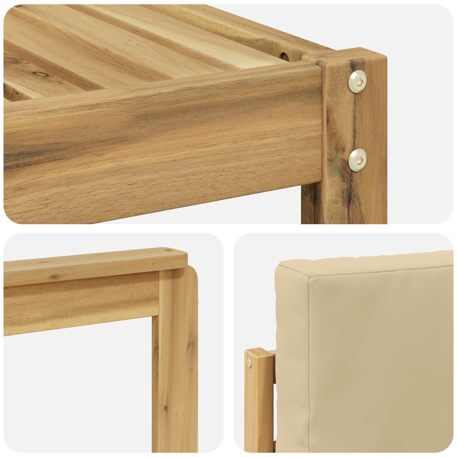 Set vanjskih sofa 5 pcs Bijela i Bež 249 x 122,5 x 73 cm