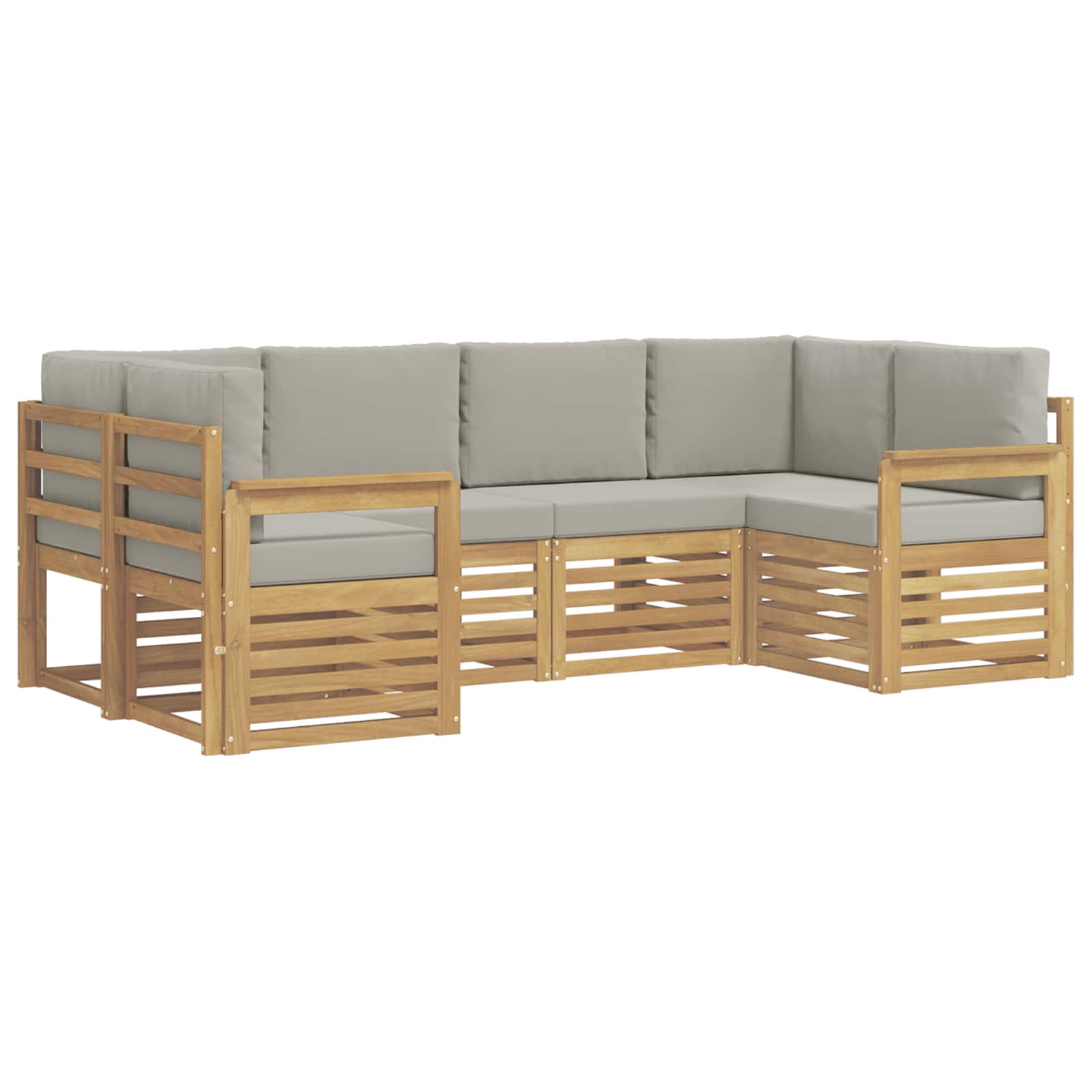 Set vanjskih sofa 5 pcs Bijela i svijetlosiva