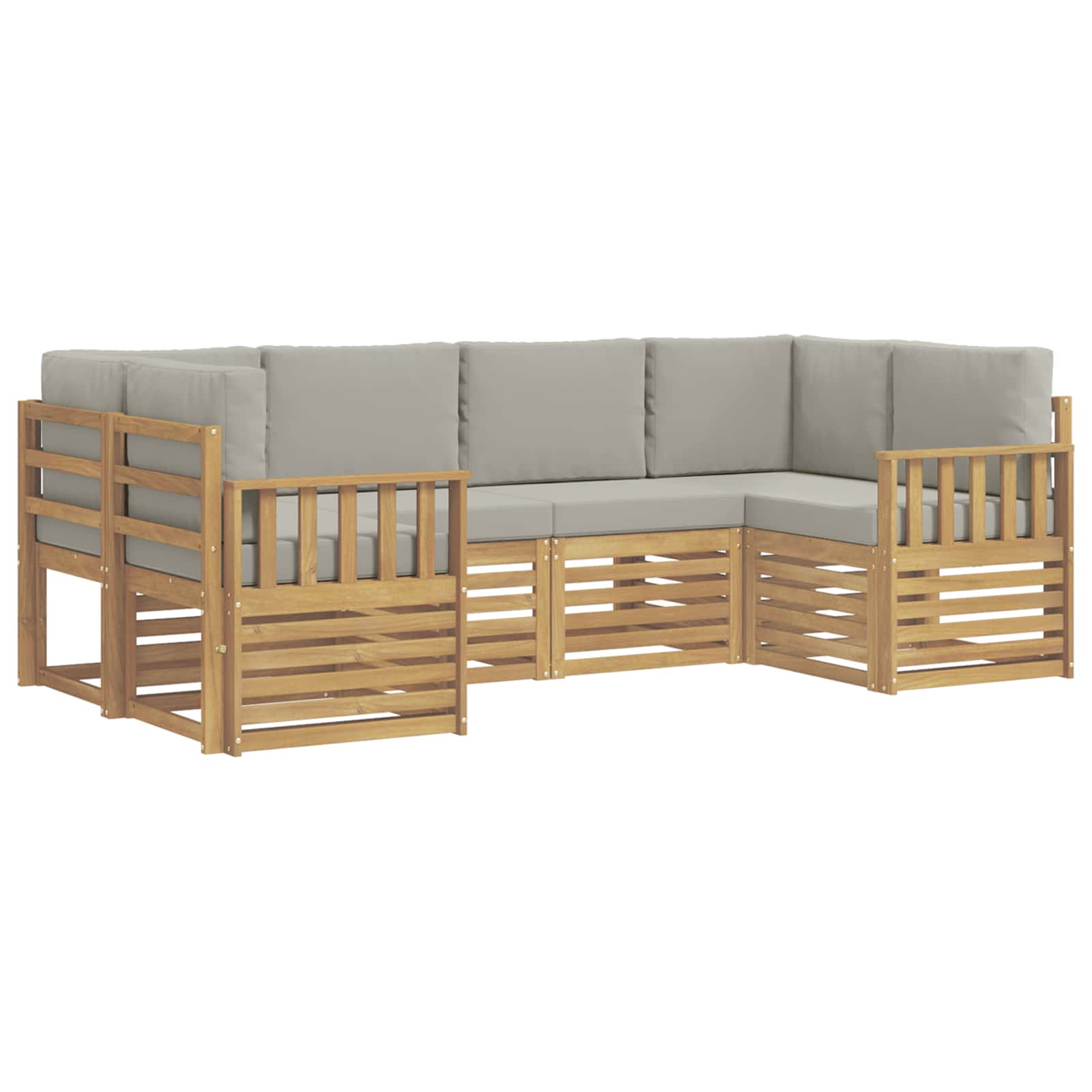 Set vanjskih sofa 5 pcs Bijela i svijetlosiva