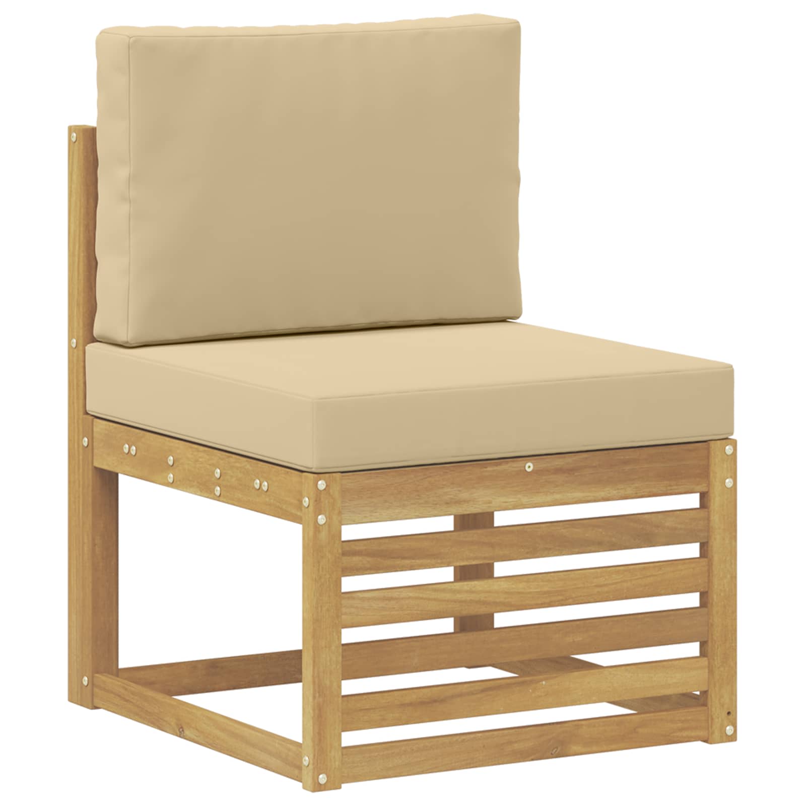 Set vanjskih sofa 7 pcs Bijela i Bež 304 x 128,5 x 73 cm