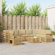 Set vanjskih sofa 8 pcs Bijela i Bež 59 x 59 x 37 cm Poliester