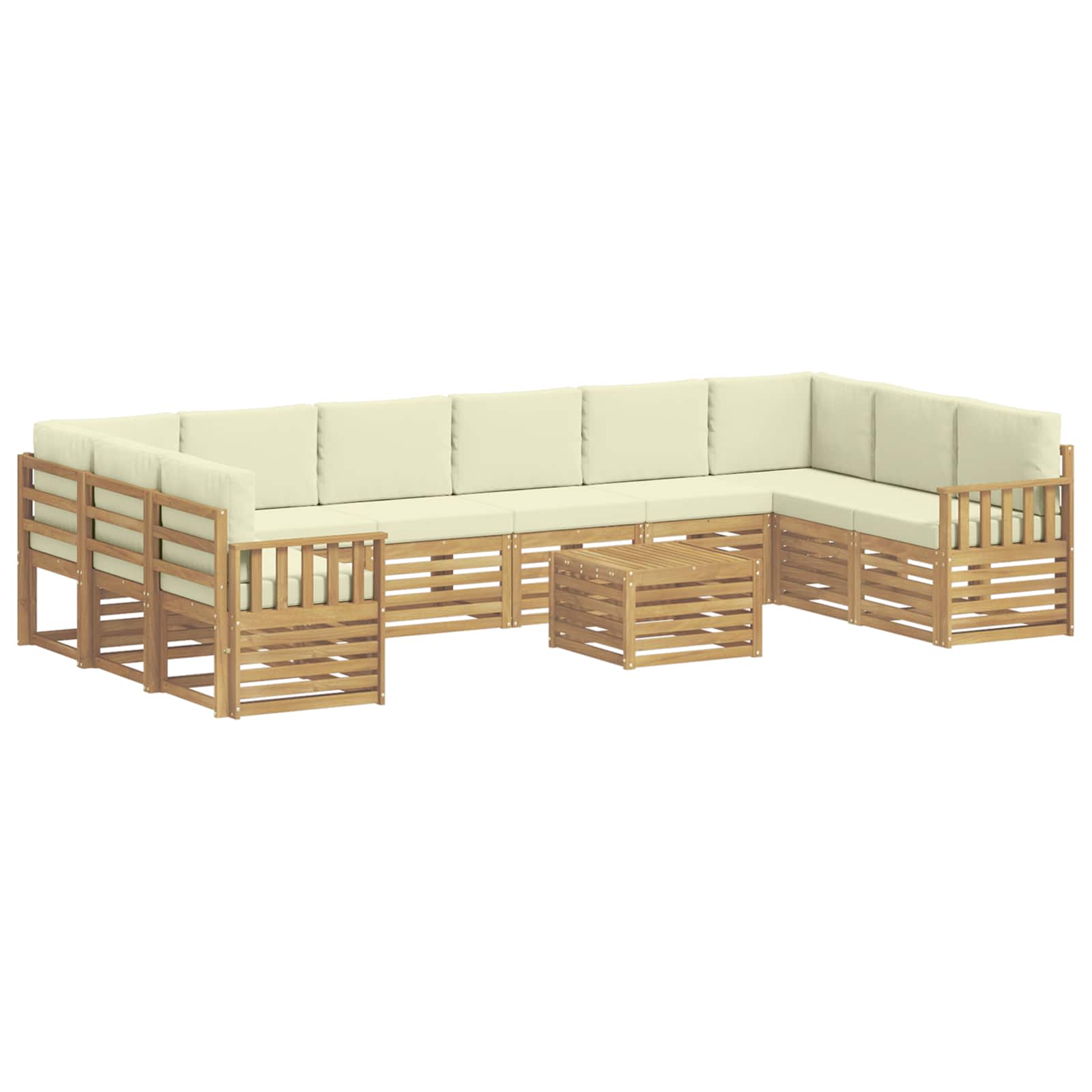 Set vanjskih sofa 8 pcs Bijela i Krem 59 x 59 x 37 cm Poliester