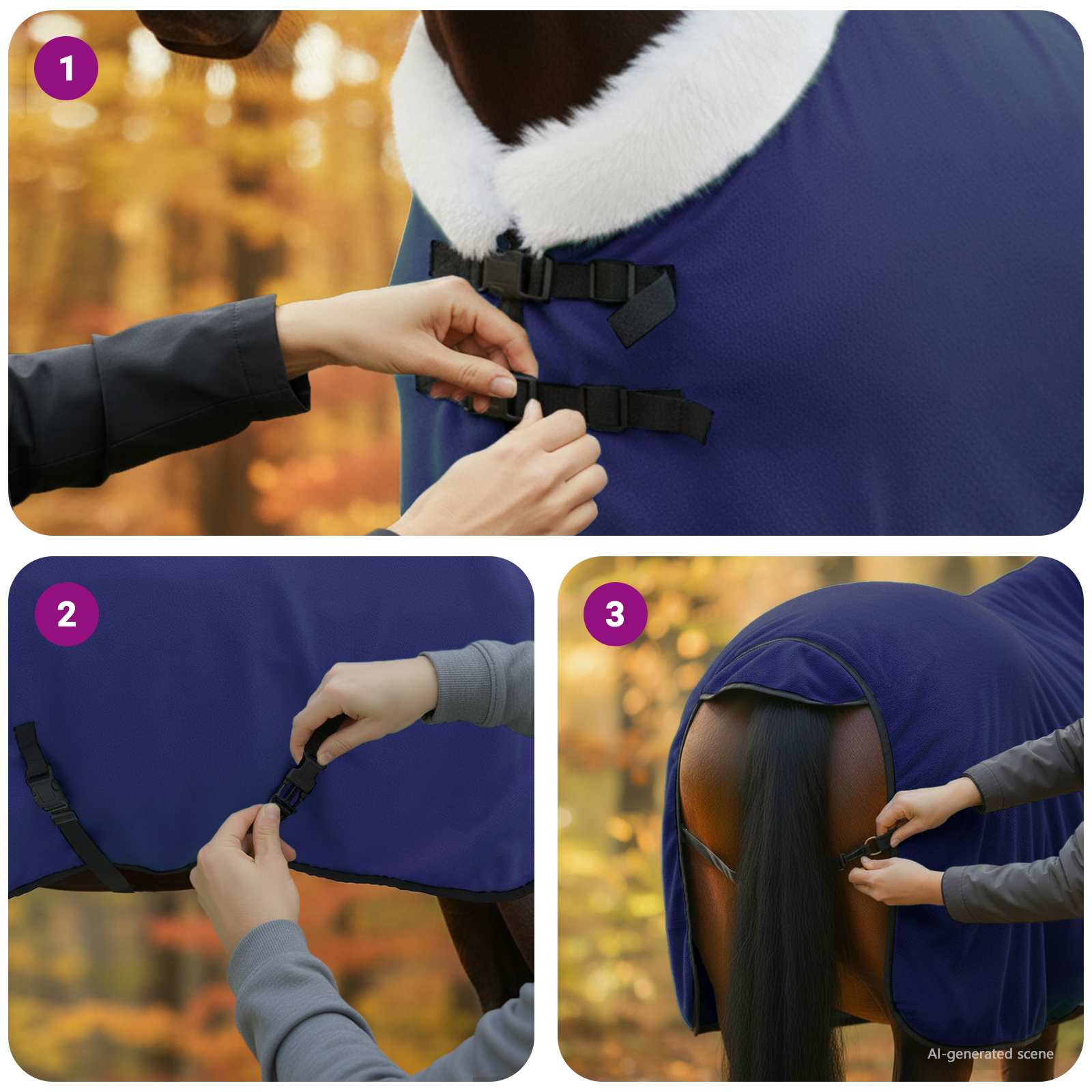 Pokrivač za konje Mornarsko plava 115 cm Polartec
