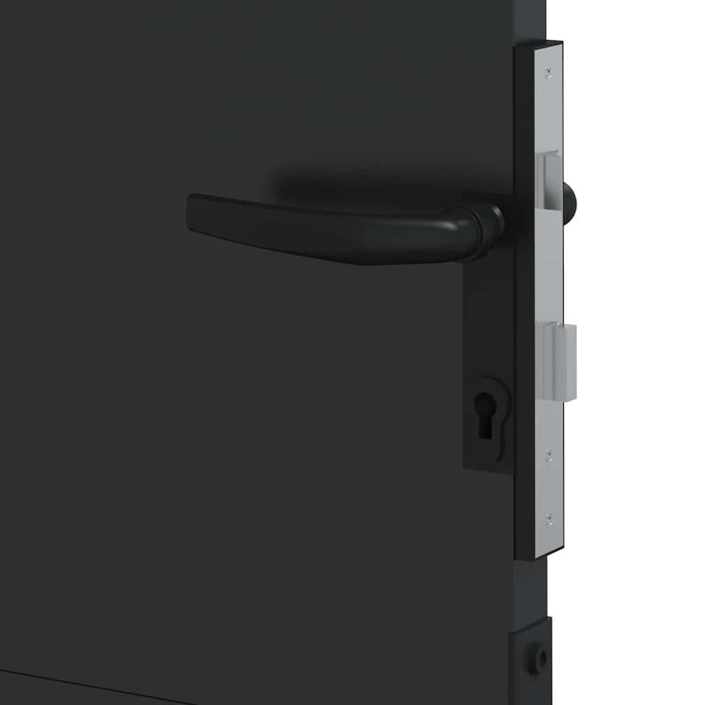 Vrtna vrata Crna 105 x 205 cm Čelik s prahom premazan
