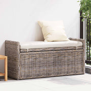 Klupa za pohranu s jastukom Siva 110 x 40 x 50 cm Ratan