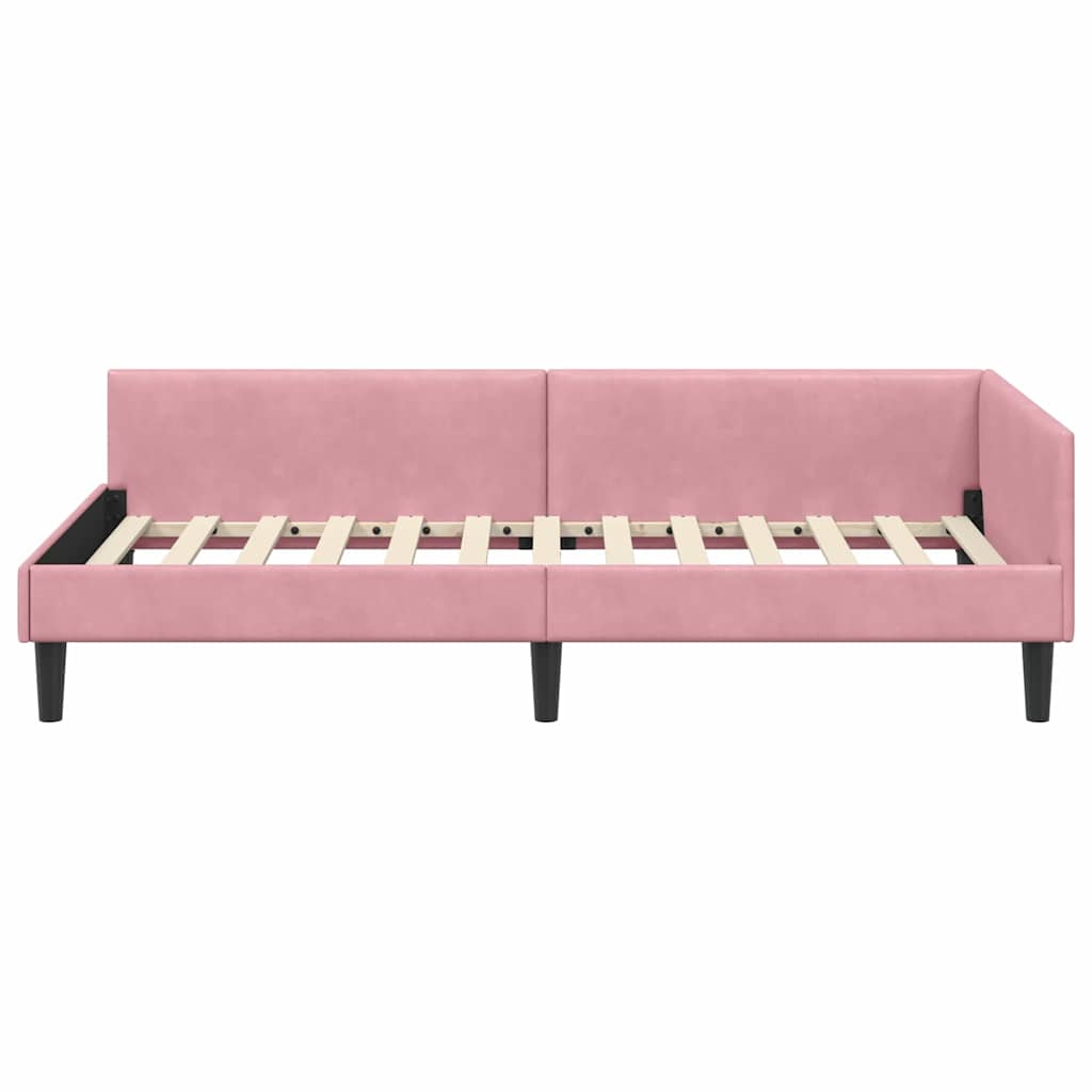 Kutni okvir kreveta Ružičasta 90 cm x 200 cm Baršun
