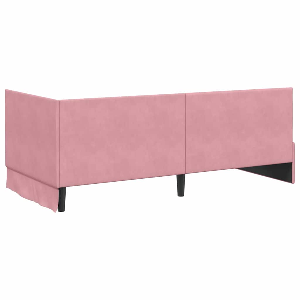 Kutni okvir kreveta Ružičasta 90 cm x 200 cm Baršun