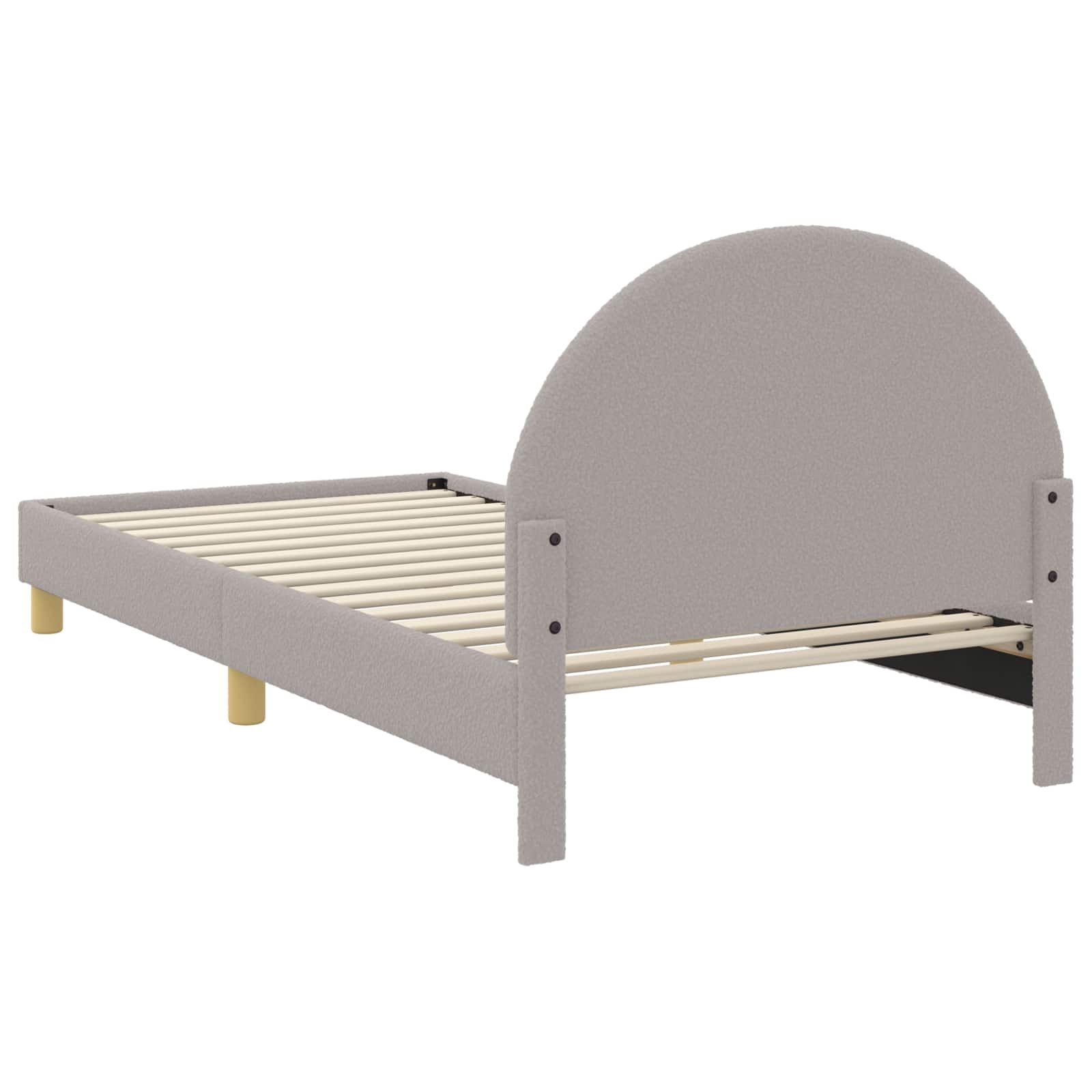 Krevet za djecu s uzglavljem Svjetlosiva 80 x 200 cm Bouclé