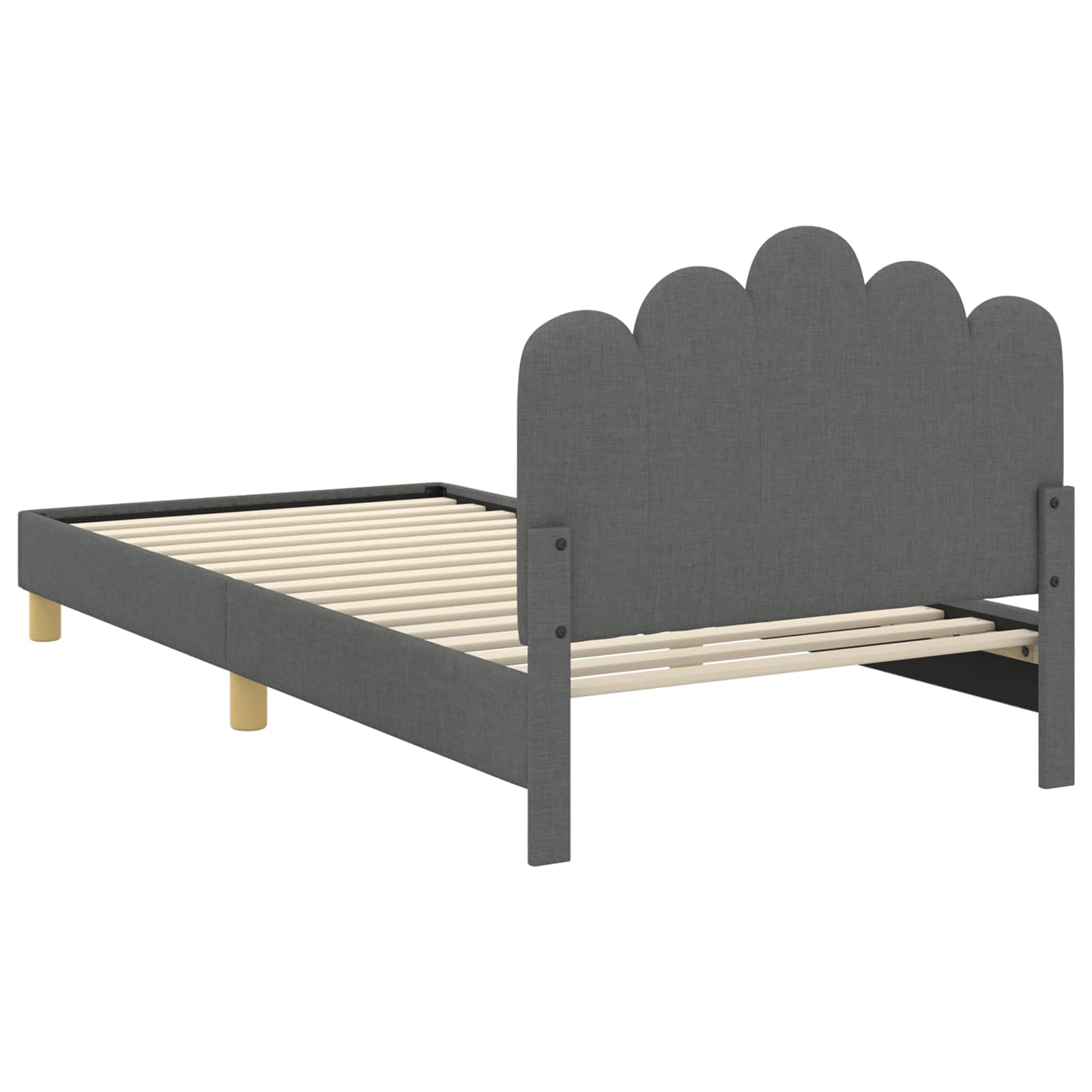 Krevet za djecu s uzglavljem Tamnosiva 90 x 200 cm Tkanina