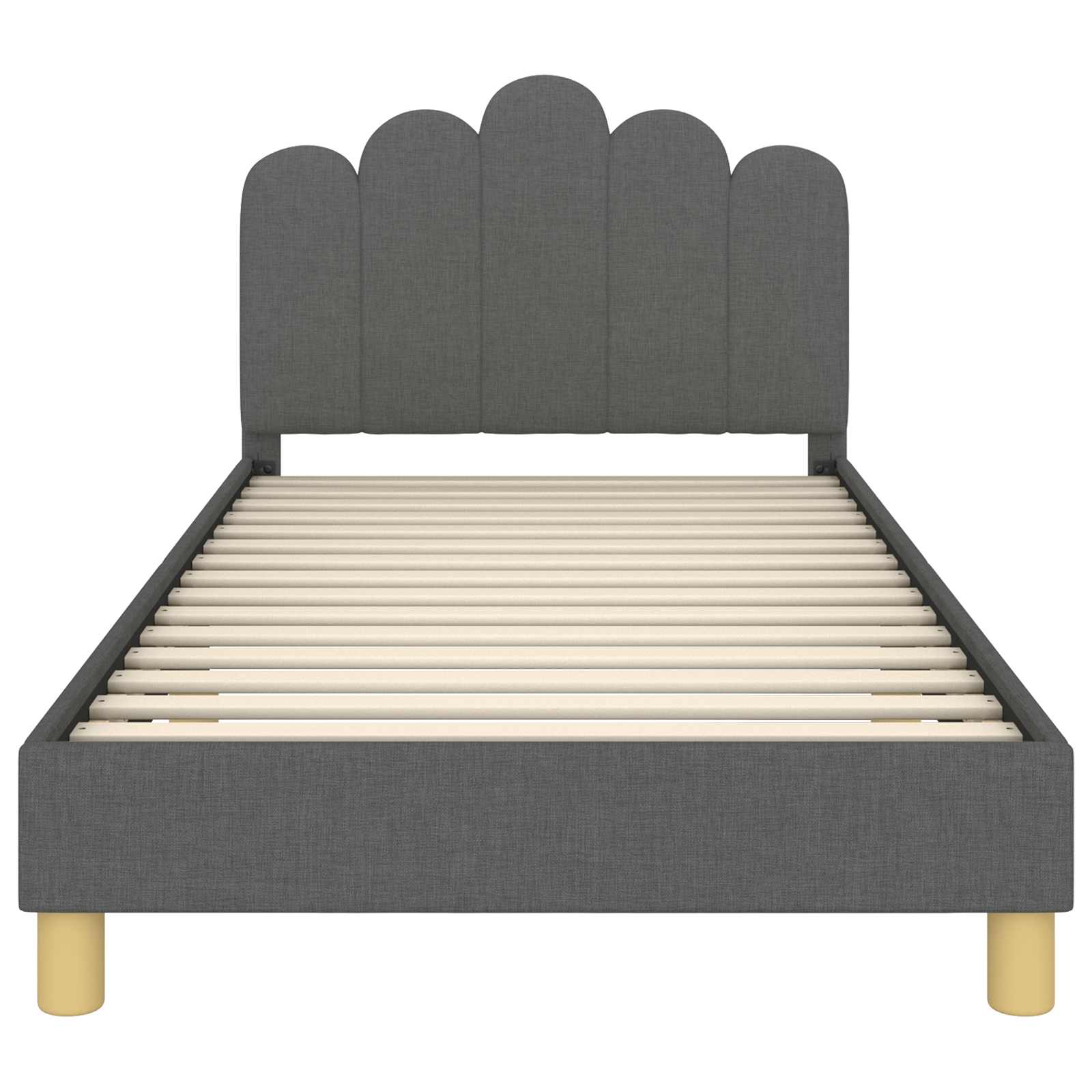 Krevet za djecu s uzglavljem Tamnosiva 90 x 200 cm Tkanina