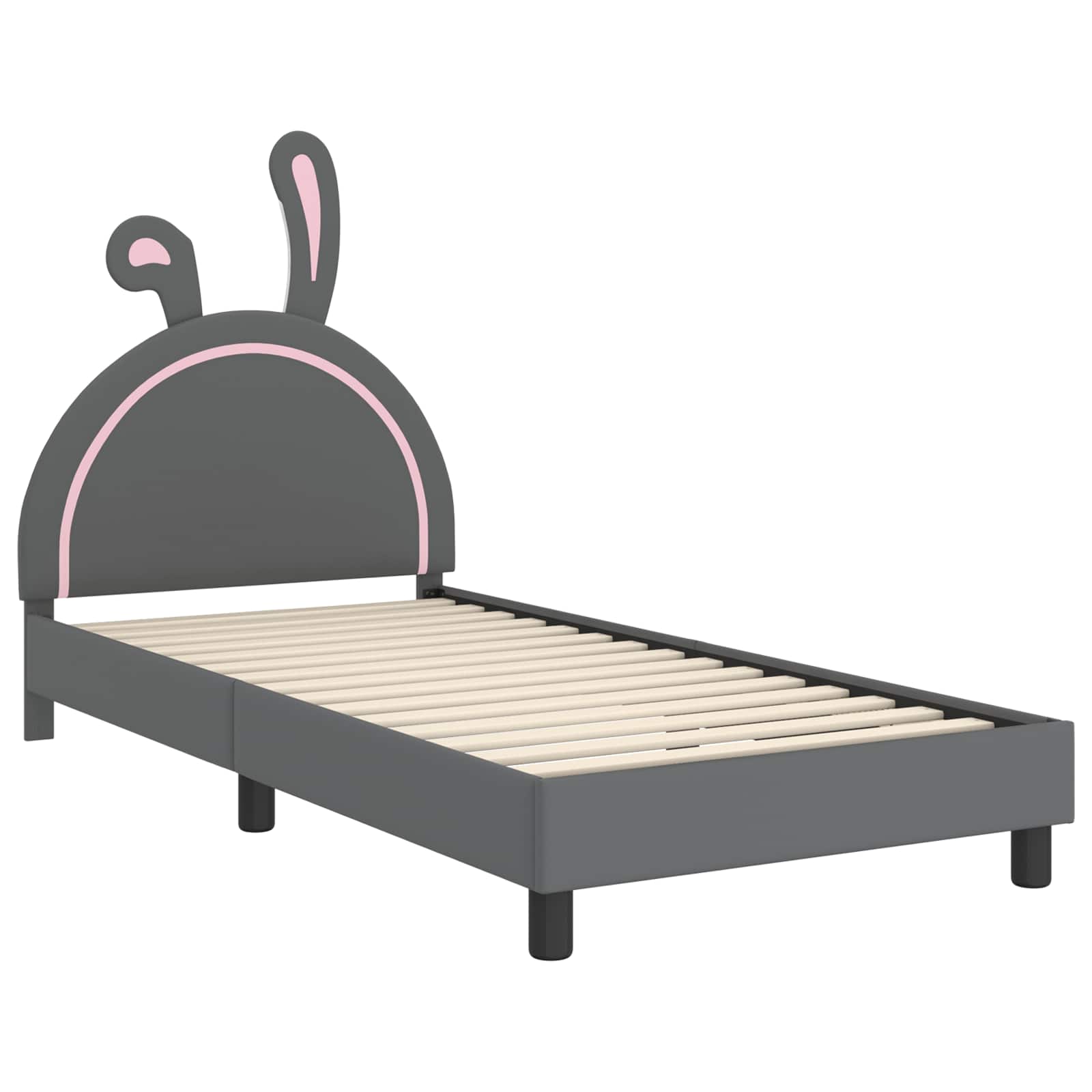 Krevet za djecu s uzglavljem Svjetlosiva 80 x 200 cm PU