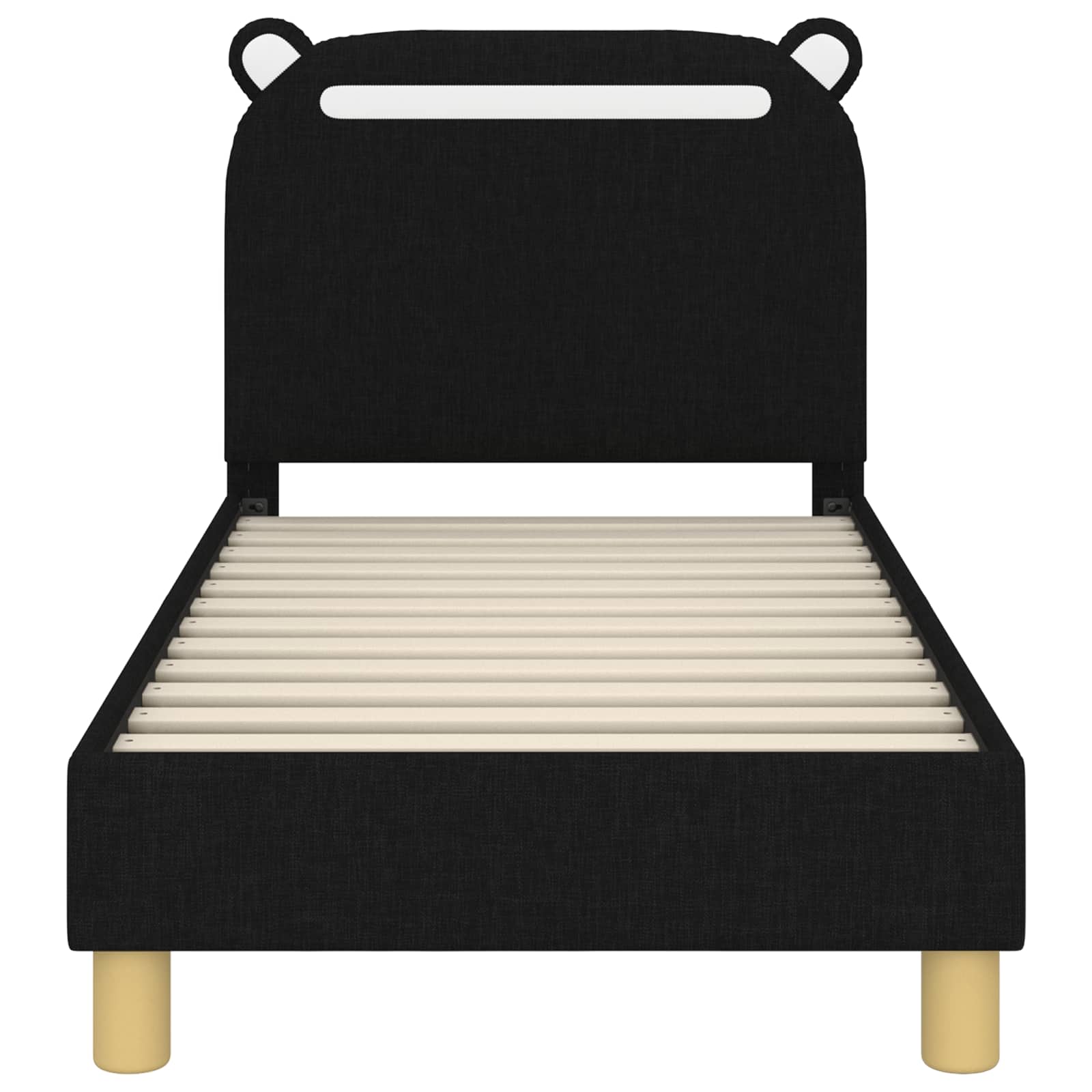 Okvir kreveta za malu djecu s naslonom Crna 70 x 140 cm Tkanina