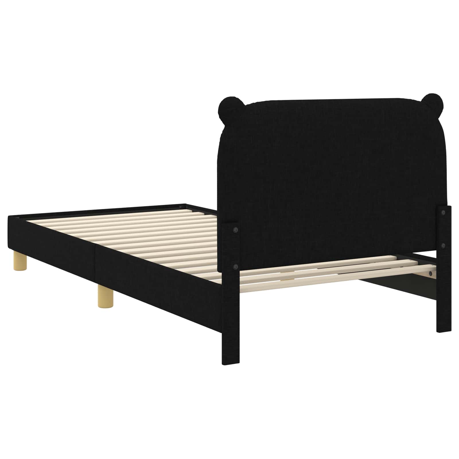 Krevet za djecu s uzglavljem Crna 80 x 200 cm Tkanina