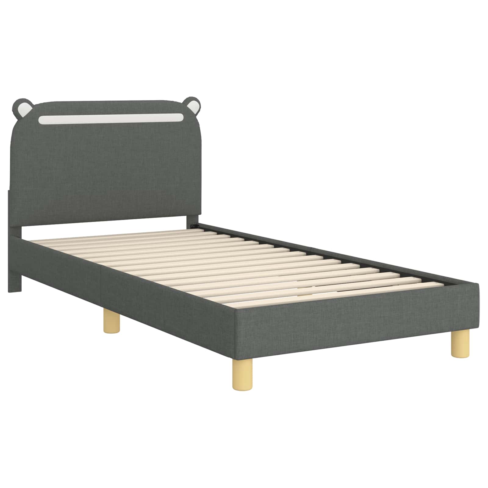 Krevet za djecu s uzglavljem Tamnosiva 90 x 190 cm Tkanina