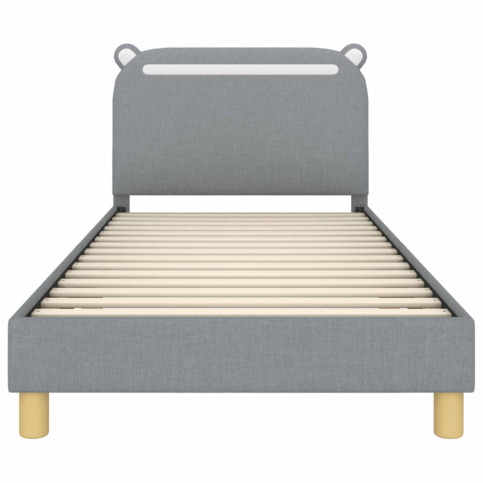 Krevet za djecu s uzglavljem Svjetlosiva 90 x 200 cm Tkanina