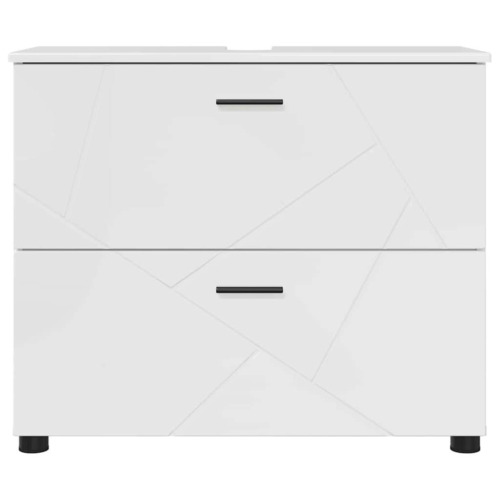 Kupaonski ormar s ladicama Visoki sjaj bijela 76,5 x 35 x 64 cm