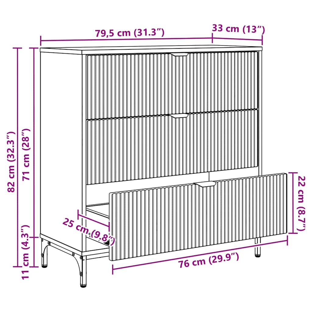 Kreveta s ladicama Crna 79,5 x 33 x 82 cm Konstruirano drvo