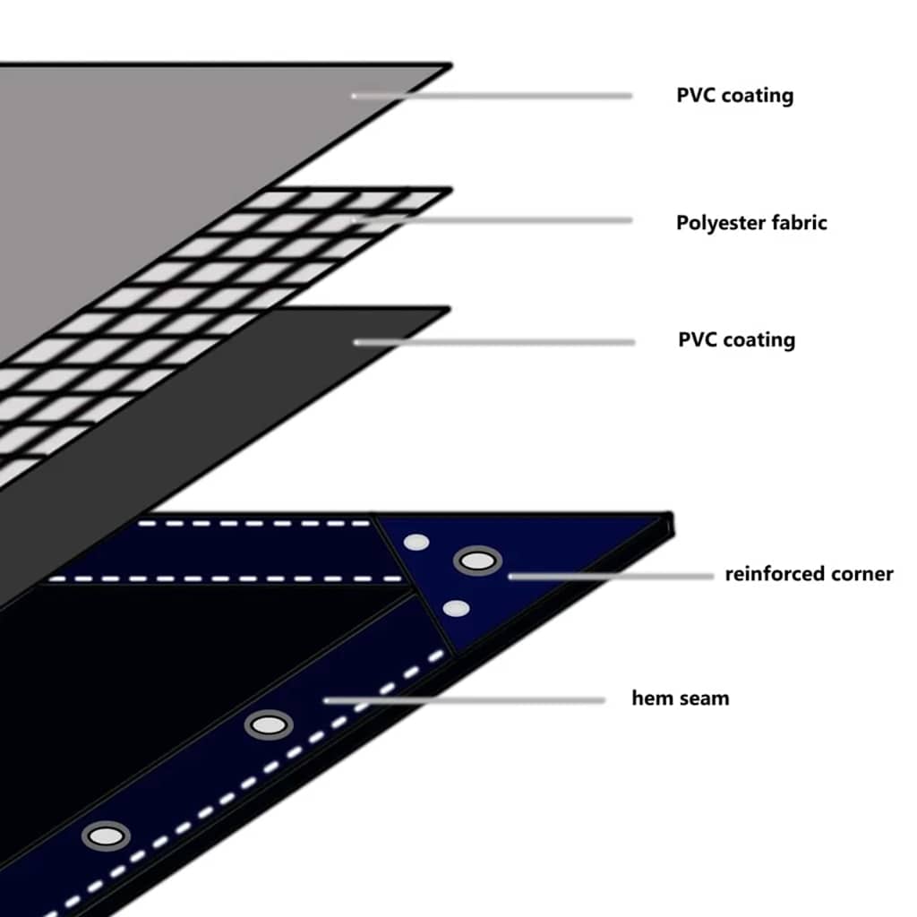 Cerada 650g / m² Bež 2,5 x 3,5 m Platno s PVC premazom