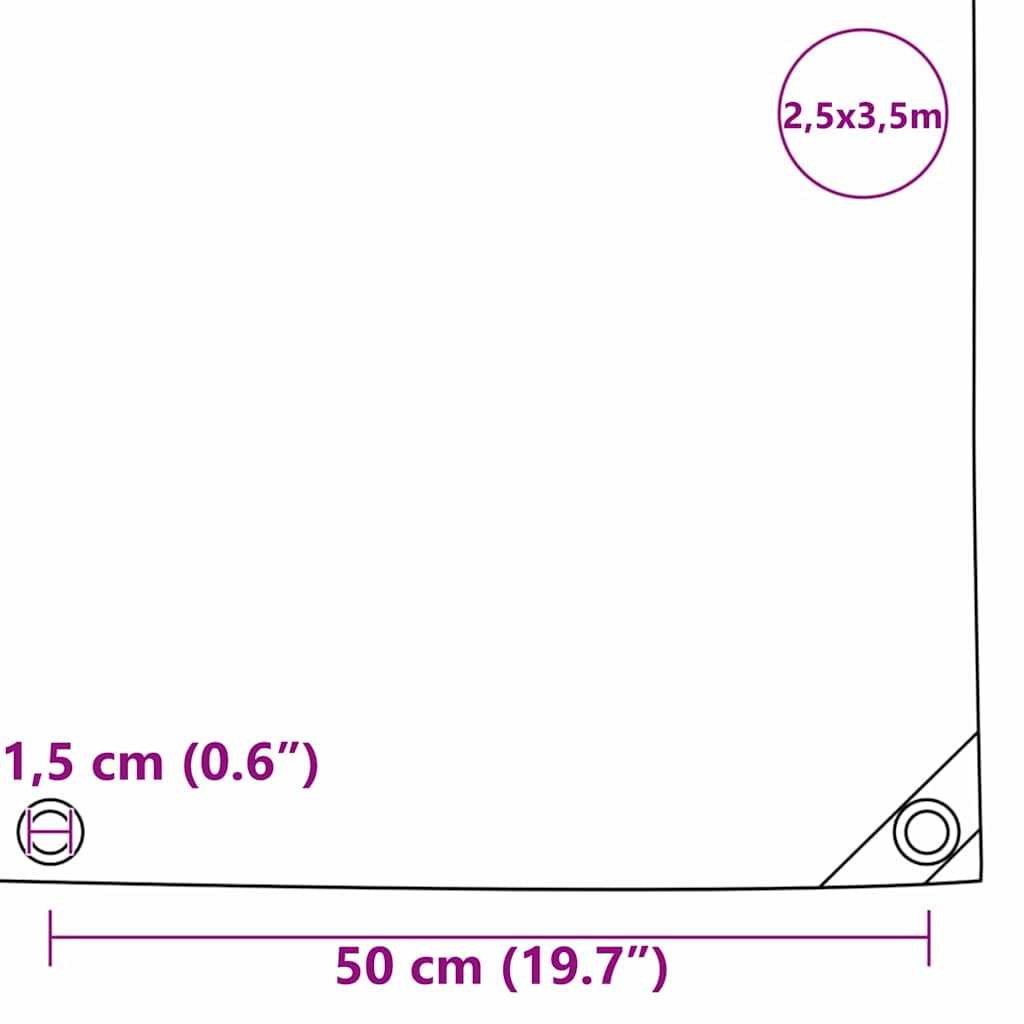 Cerada 650g / m² Bež 2,5 x 3,5 m Platno s PVC premazom