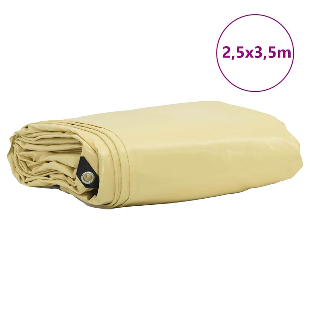 Cerada 650g / m² Bež 2,5 x 3,5 m Platno s PVC premazom