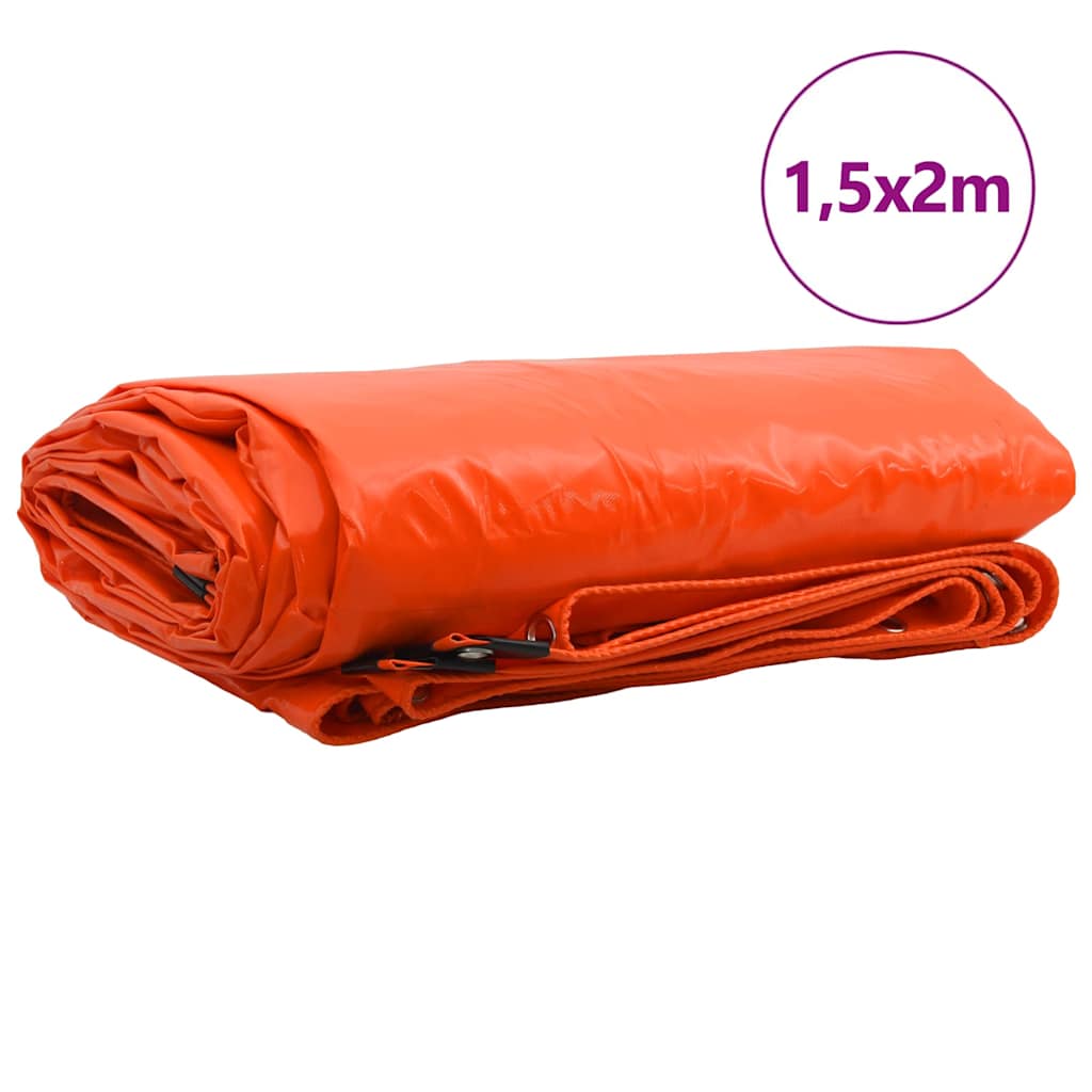 Cerada 650g / m² Narančasta 1,5 x 2 m Platno s PVC premazom