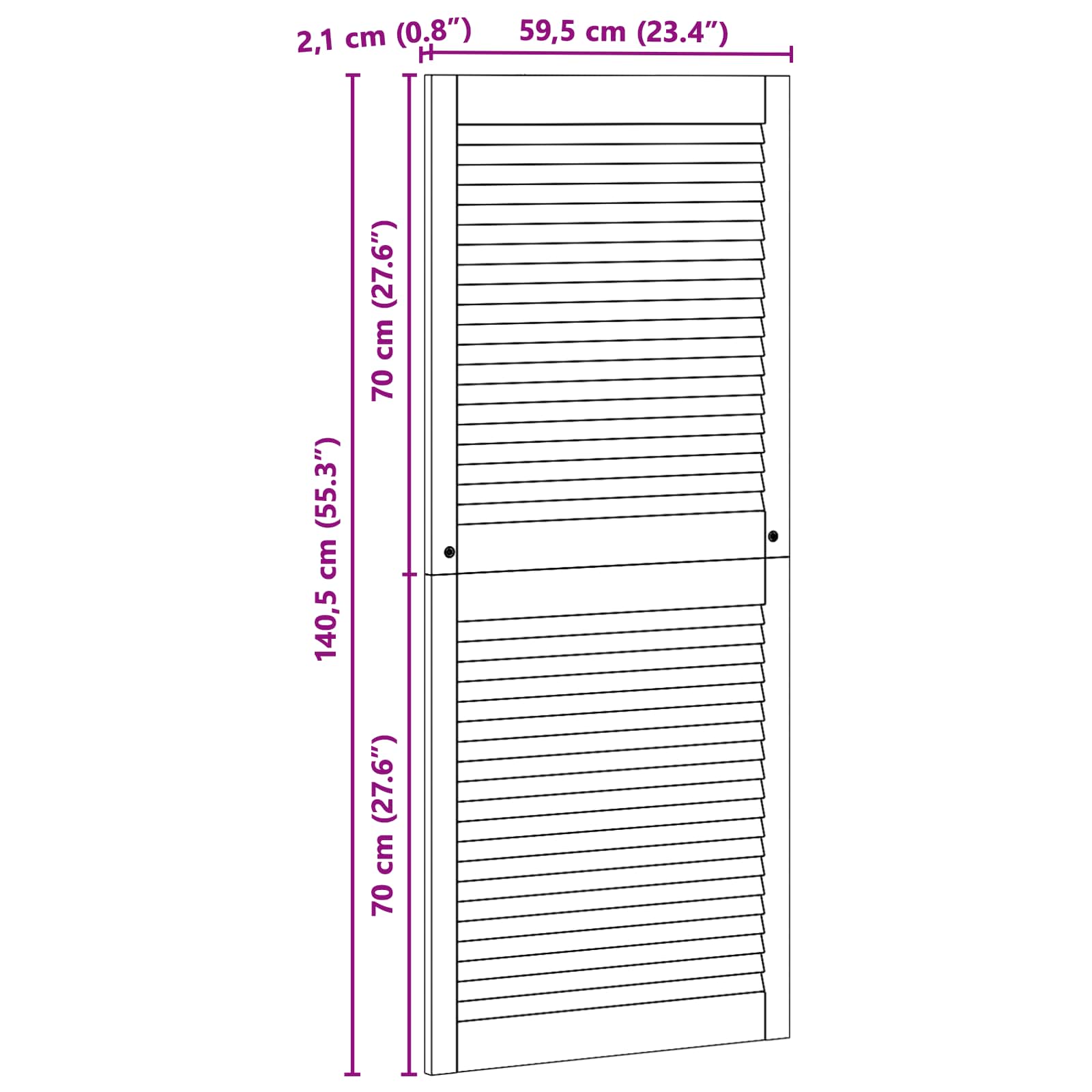 Ormarna vrata s vratima 4 pcs Prirodna 140,5 x 2,1 x 59,5 cm