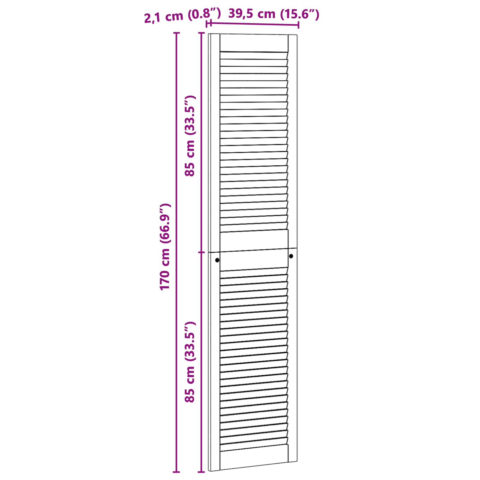 Ormarna vrata s vratima 4 pcs Prirodna 170 x 2,1 x 39,5 cm