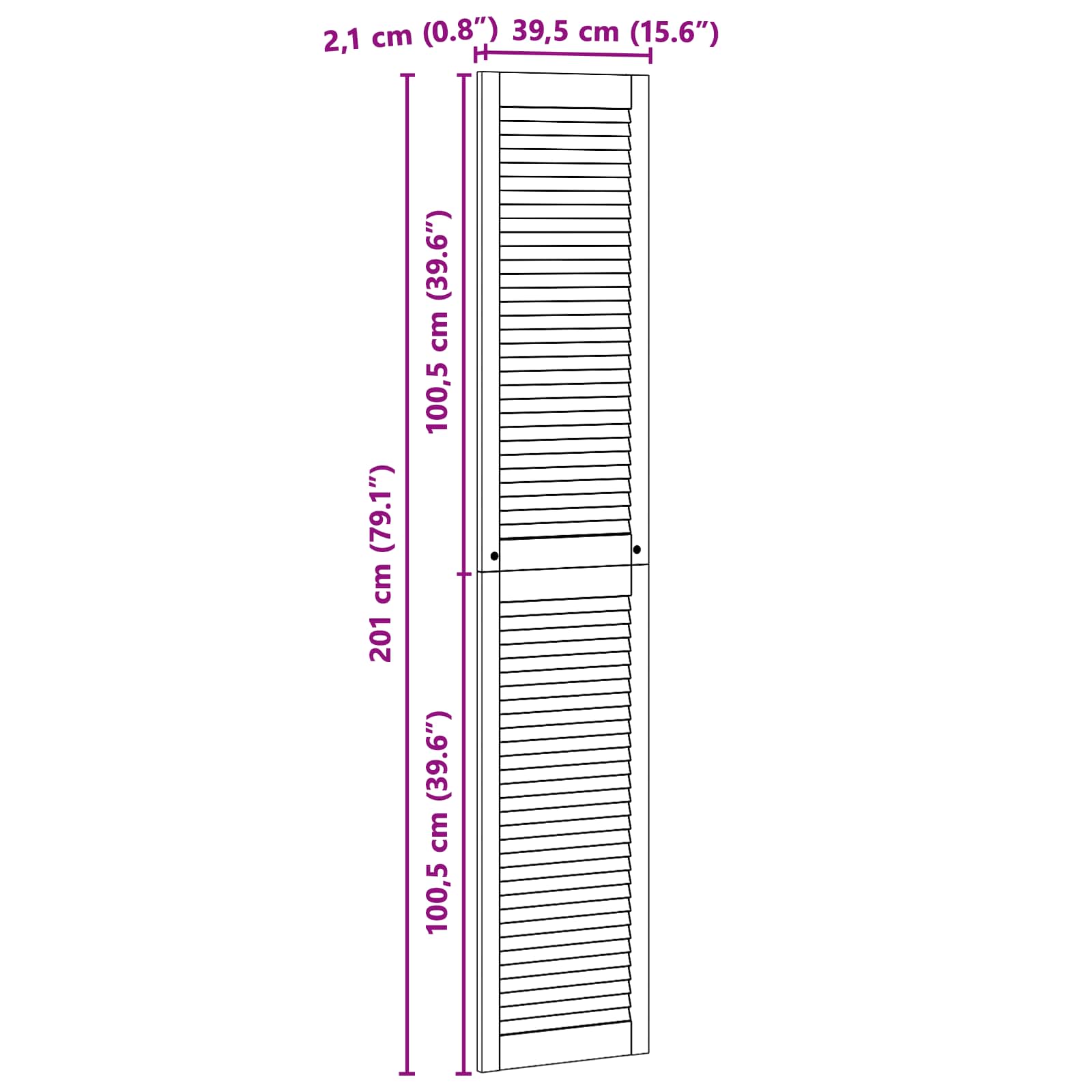 Ormarna vrata s vratima 4 pcs Prirodna 201 x 2,1 x 39,5 cm