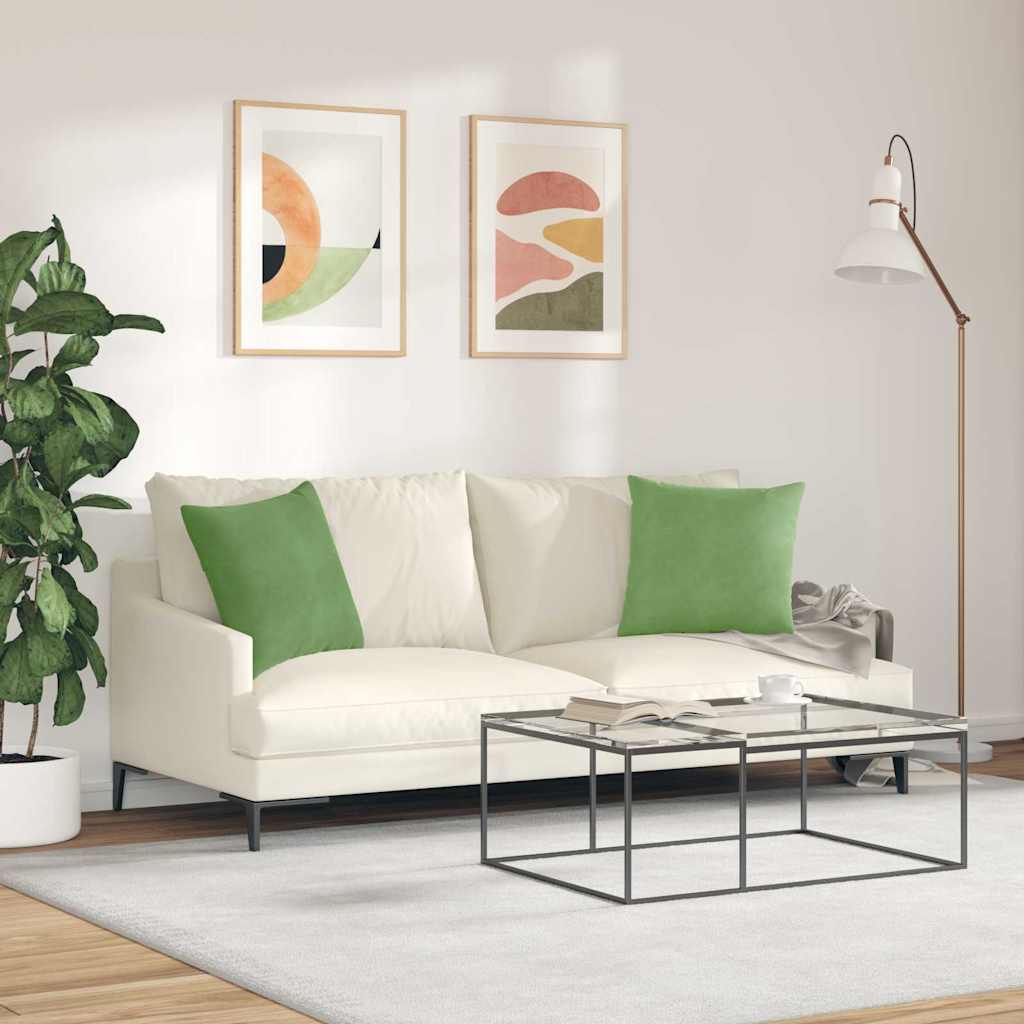 Jastučići za sofu 2 pcs Svijetlo zelena 45 x 45 cm