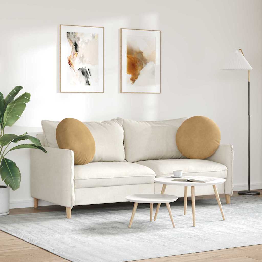 Jastučići za sjedenje 2 pcs Smeđa Ø50 x 19 cm Baršun