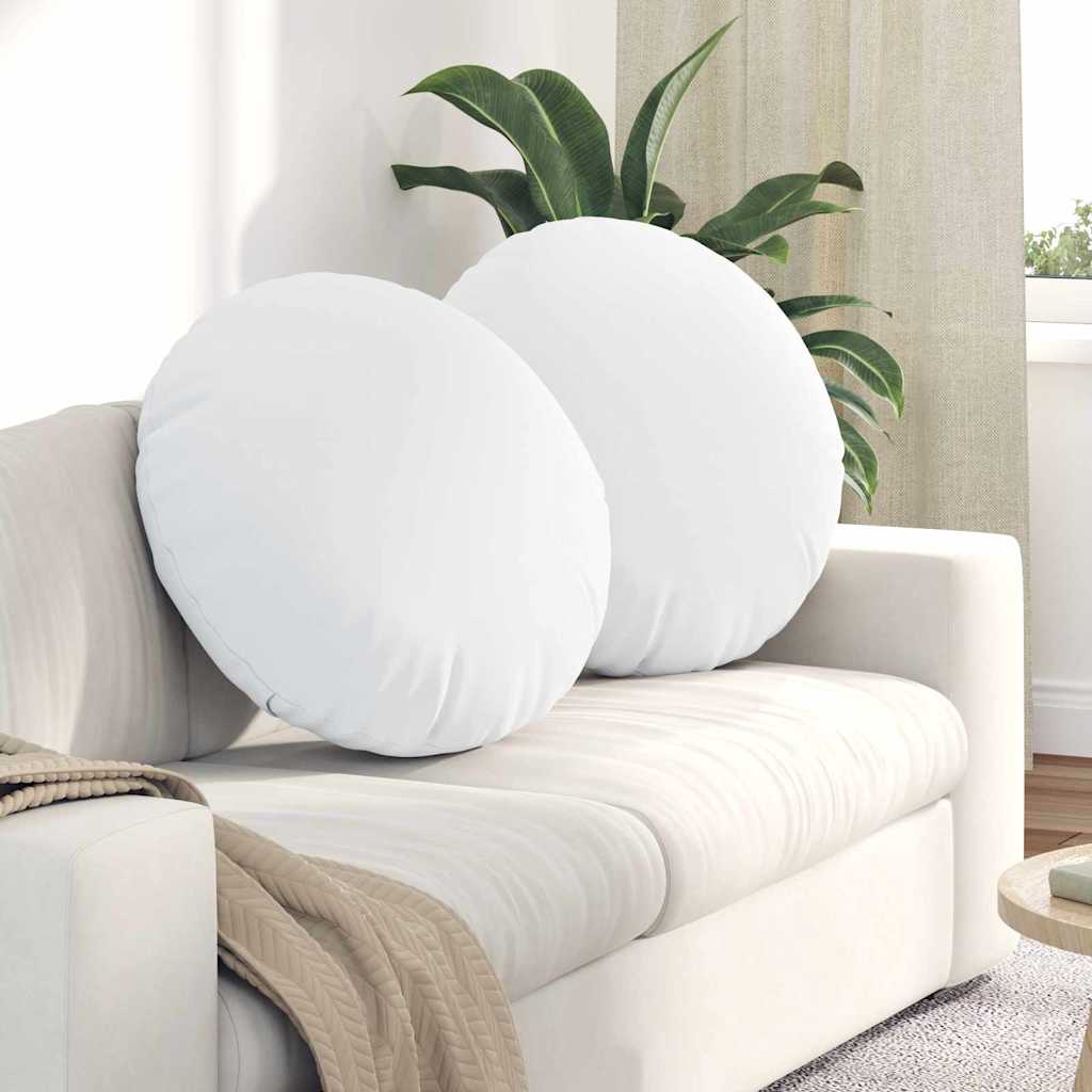 Jastučići za sjedenje 2 pcs Bijelo Ø80 x 29 cm tkanina