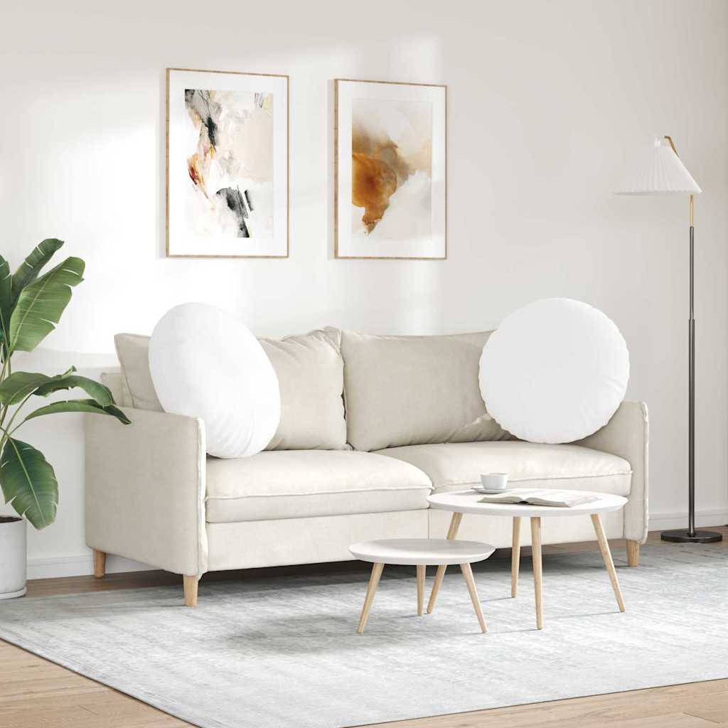 Jastučići za sjedenje 2 pcs Bijelo Ø80 x 29 cm tkanina