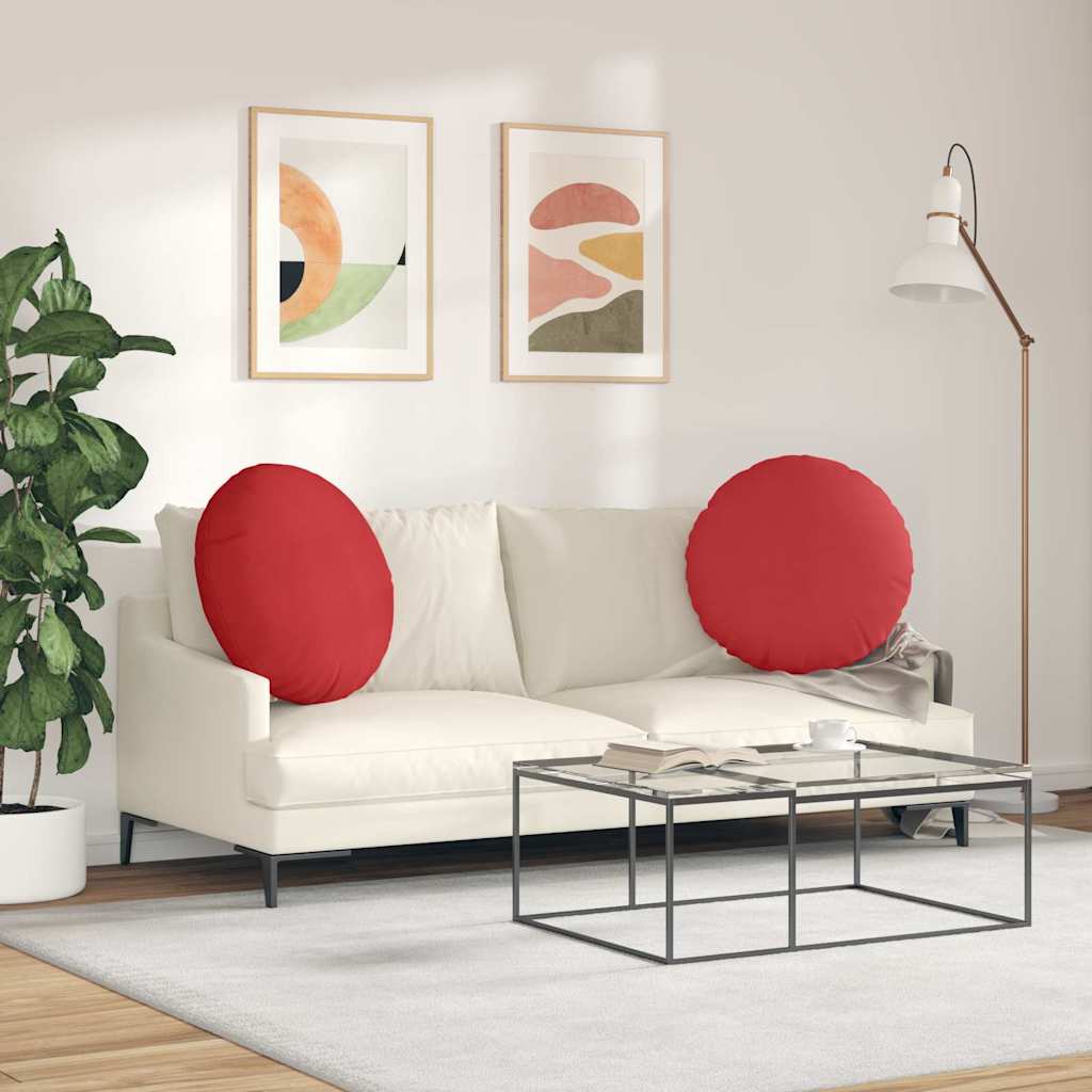 Jastučići za sjedenje 2 pcs Crvena Ø80 x 29 cm tkanina