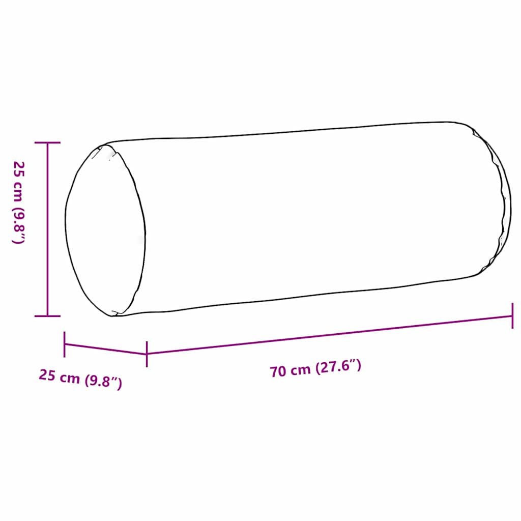 Valjkasti jastučići 2 pcs Crna Ø 25 x 70 cm Kordura tekstil