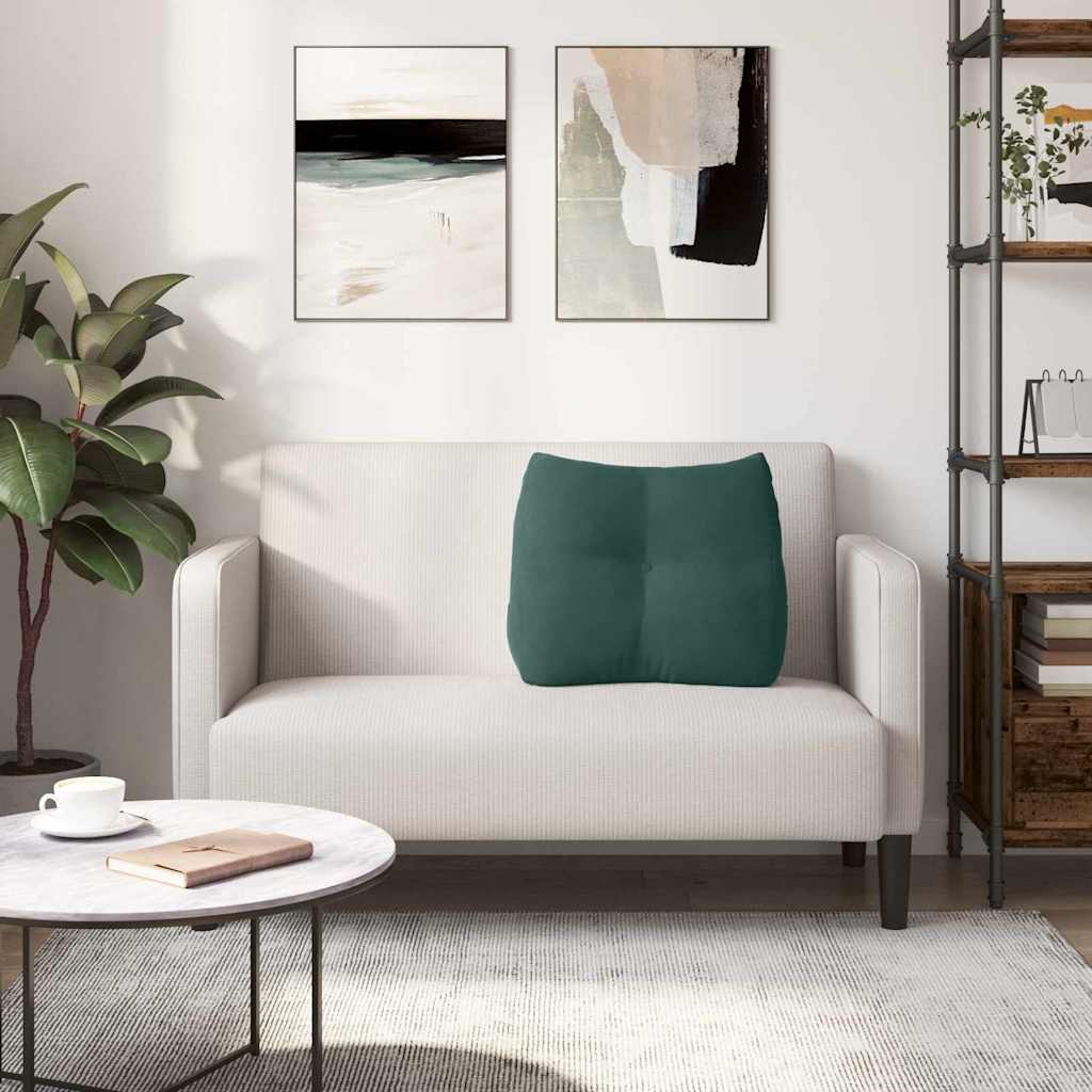 Jastuk za leđa Tamnozelena 60 x 24 x 50 cm Baršun