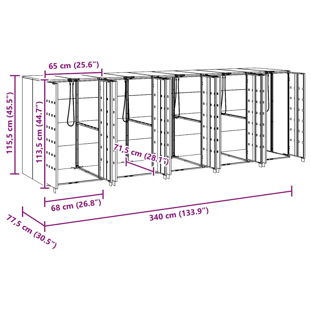 Skladištenje kanti za 3 kante Nehrđajući čelik Srebrno
