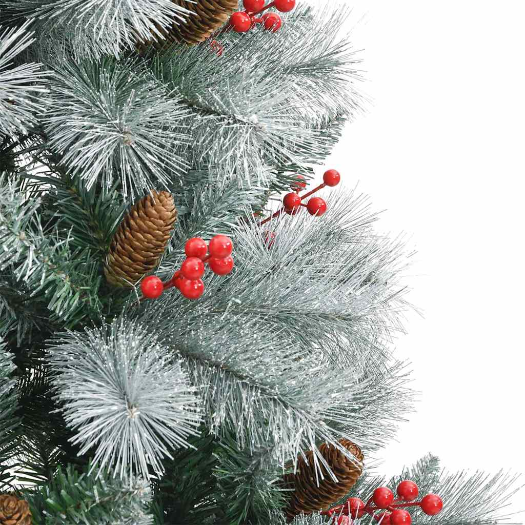 Umjetno božićno drvce S LED lampica Zelena i bijela 210 cm