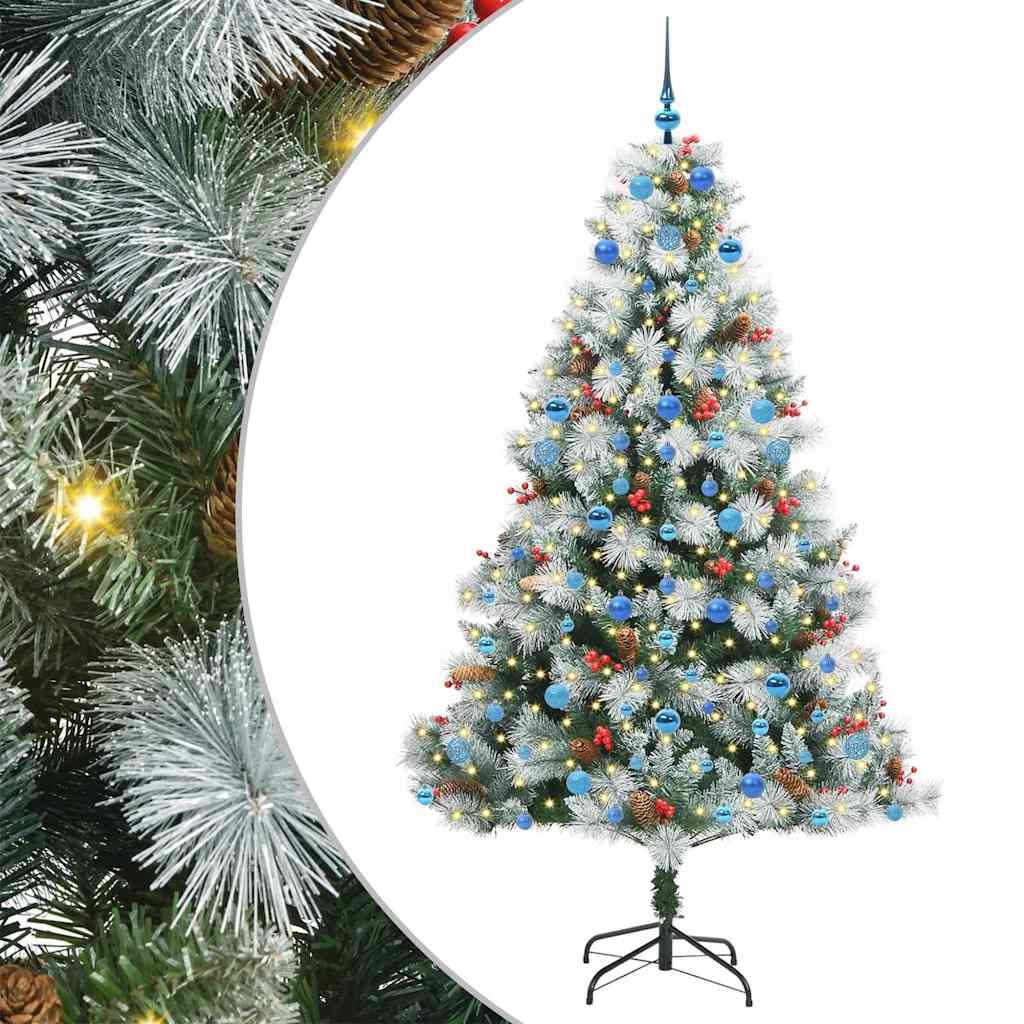 Umjetno božićno drvce S LED lampica Zelena i bijela 210 cm
