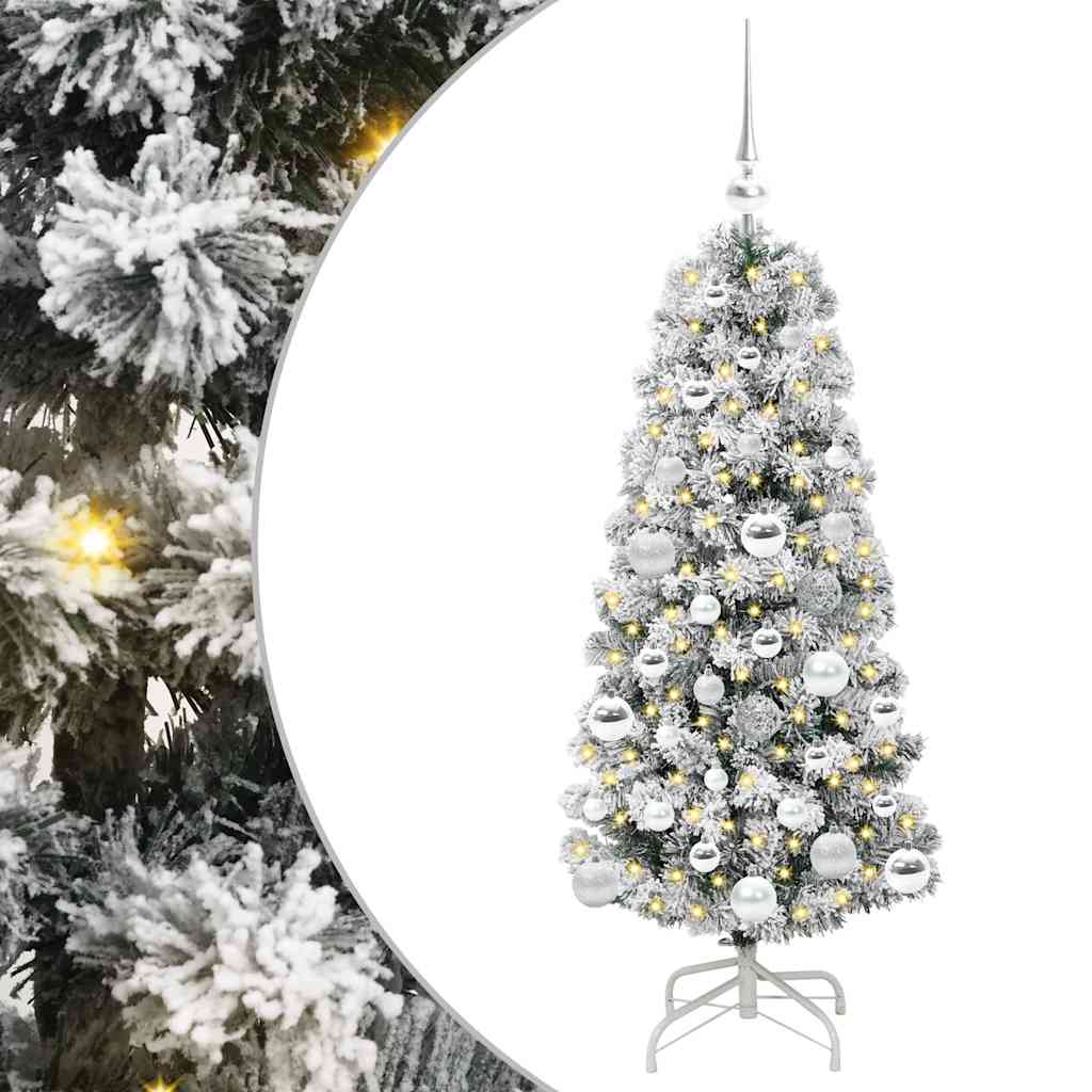 Umjetno božićno drvce s nogom Zelena i bijela 120 cm
