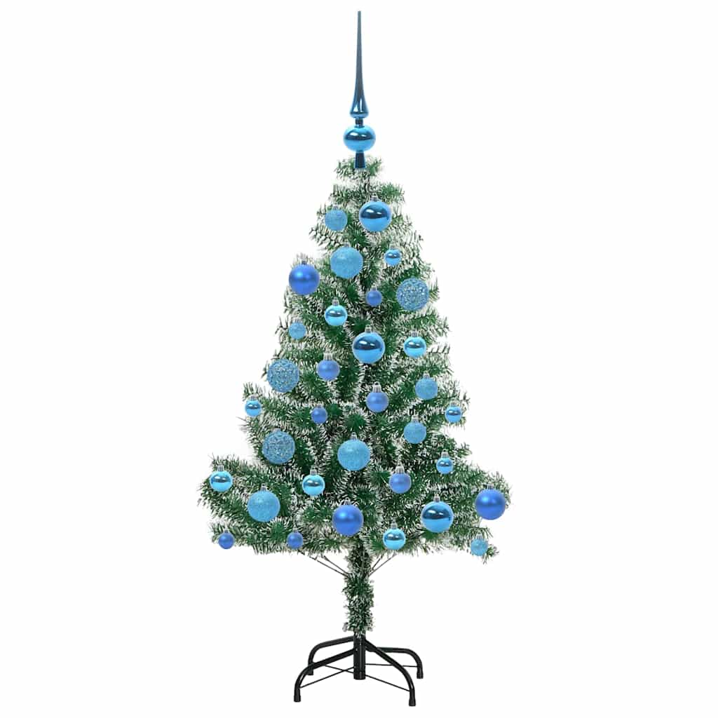 Umjetno Božićno Drvo s Snježnim Flokom i LED Svjetlom 120 cm