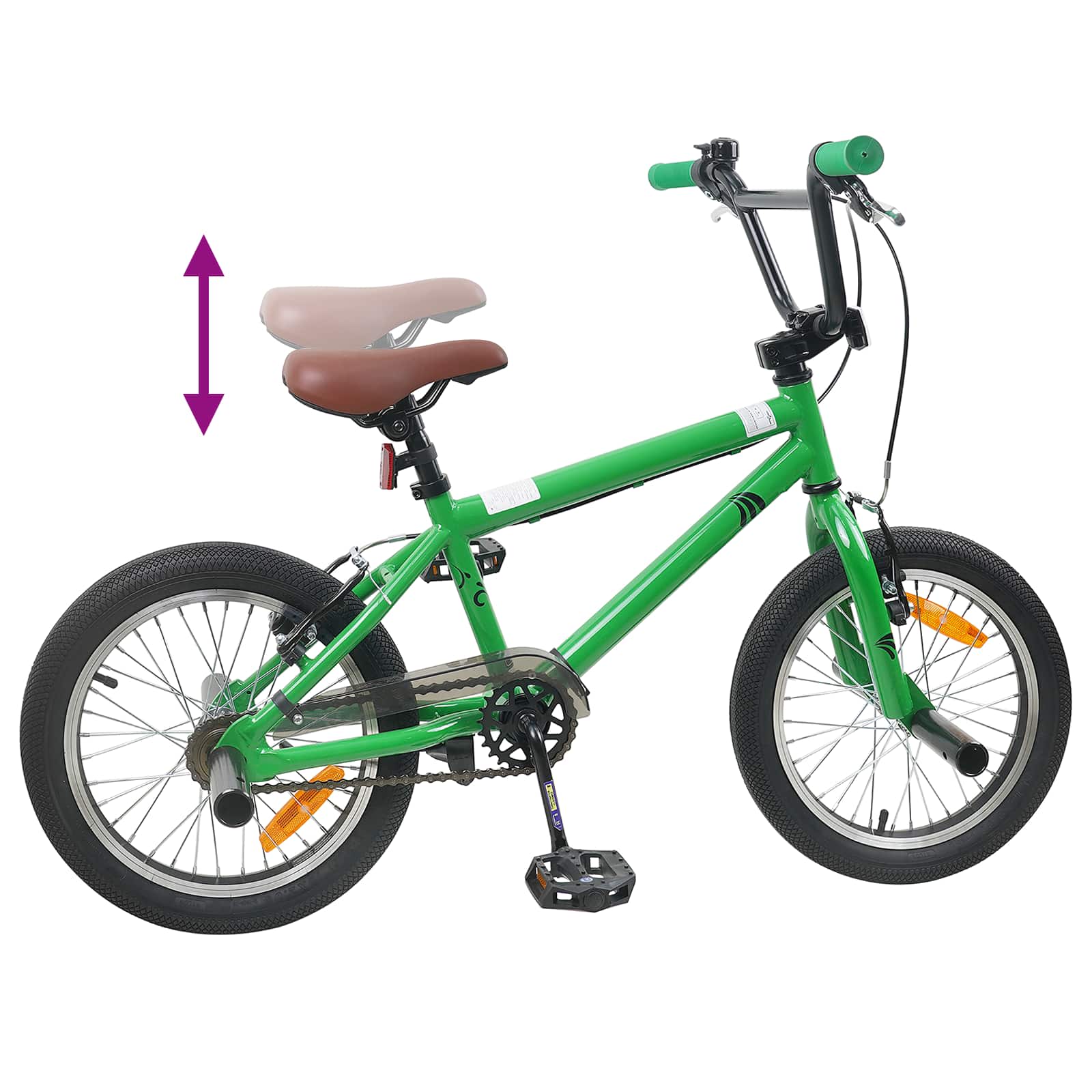 BMX Bicikl 18 Inča za djecu od 7 do 10 godina Zelena