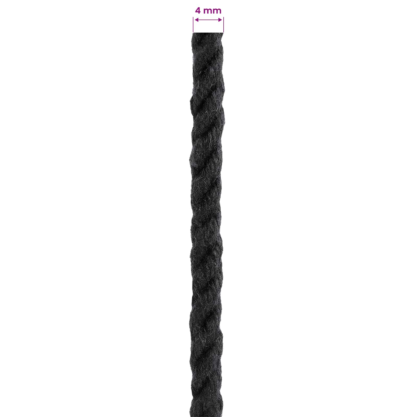 Konop Crna 0,4 x 0,4 x 10000 cm Pamuk
